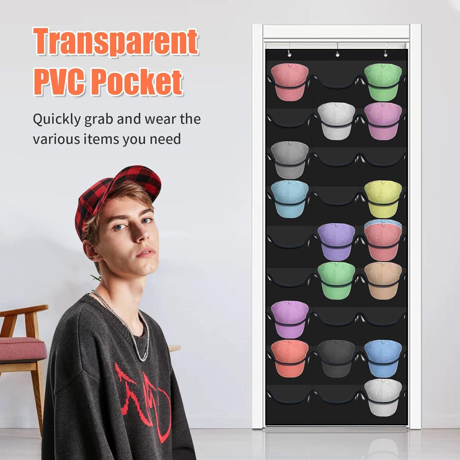 Soporte para Gorras de Béisbol Clbutge, 27 Bolsillos, Negro