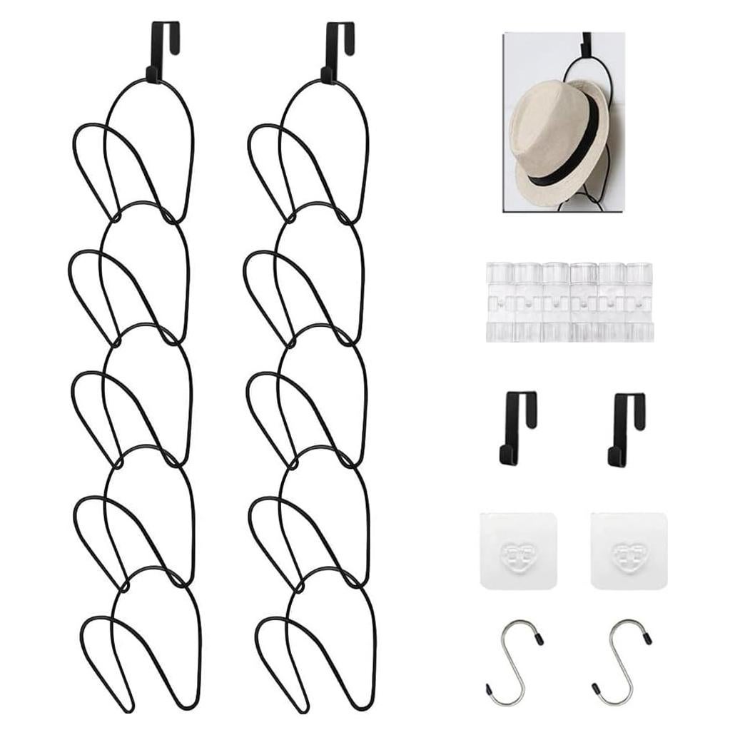 Soporte para Gorras Colgante LINFIDITE 10 Piezas Negro