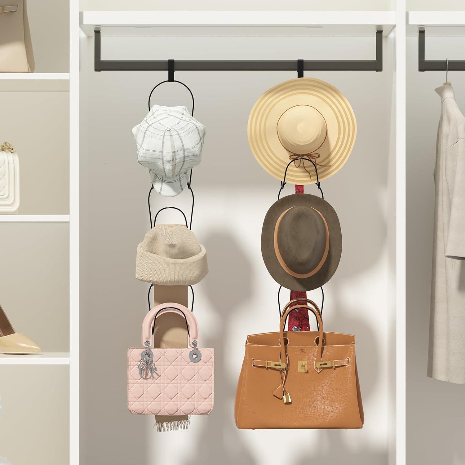 Soporte para Gorras Colgante LINFIDITE 10 Piezas Negro