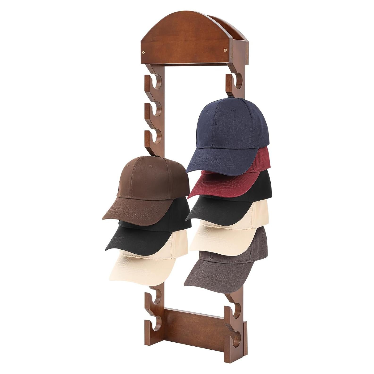 Perchero de Madera para Gorras de Béisbol Wonderjune 20 Ranuras