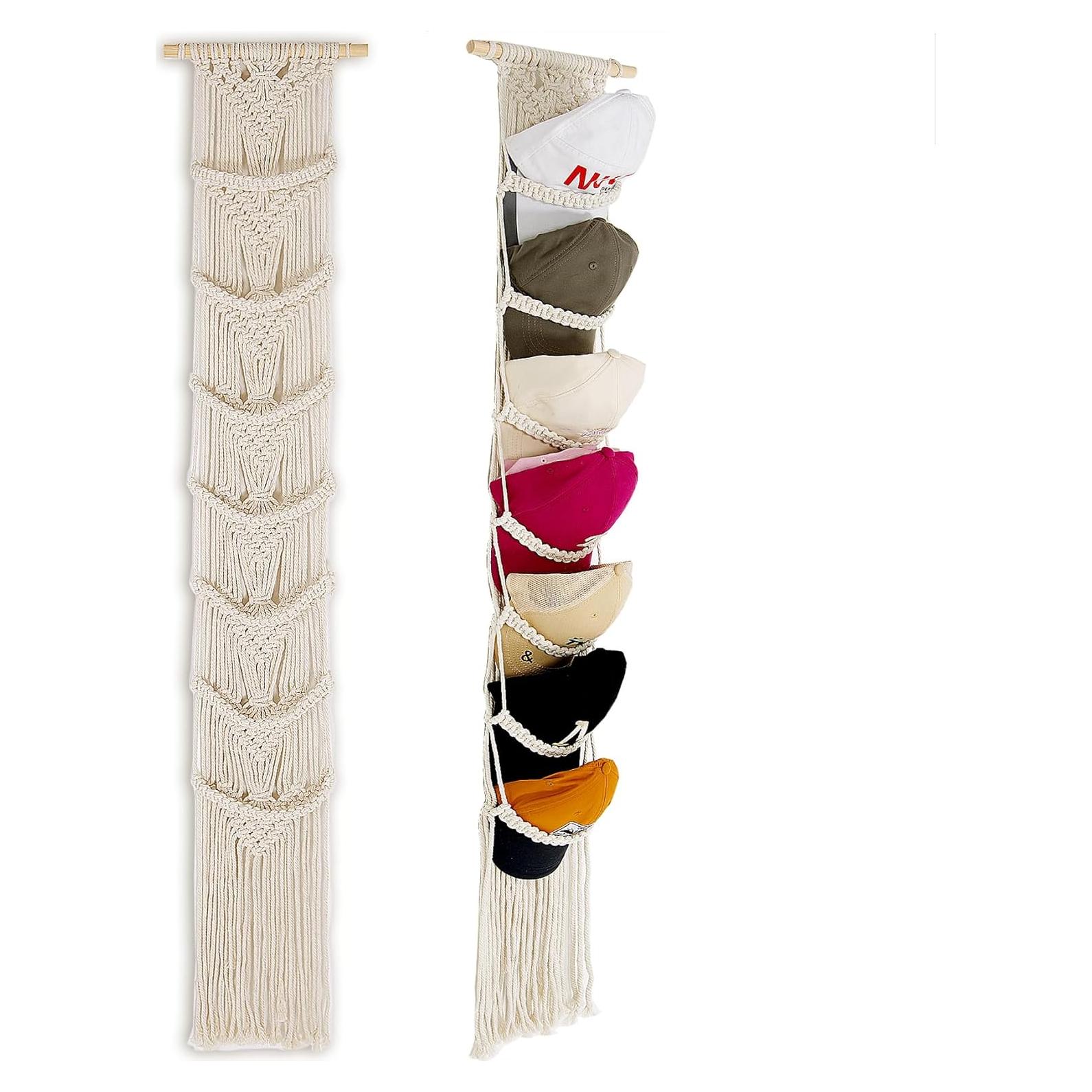 Soporte para Gorras Jontell de Macramé - Organizador Pared 14 Gorras