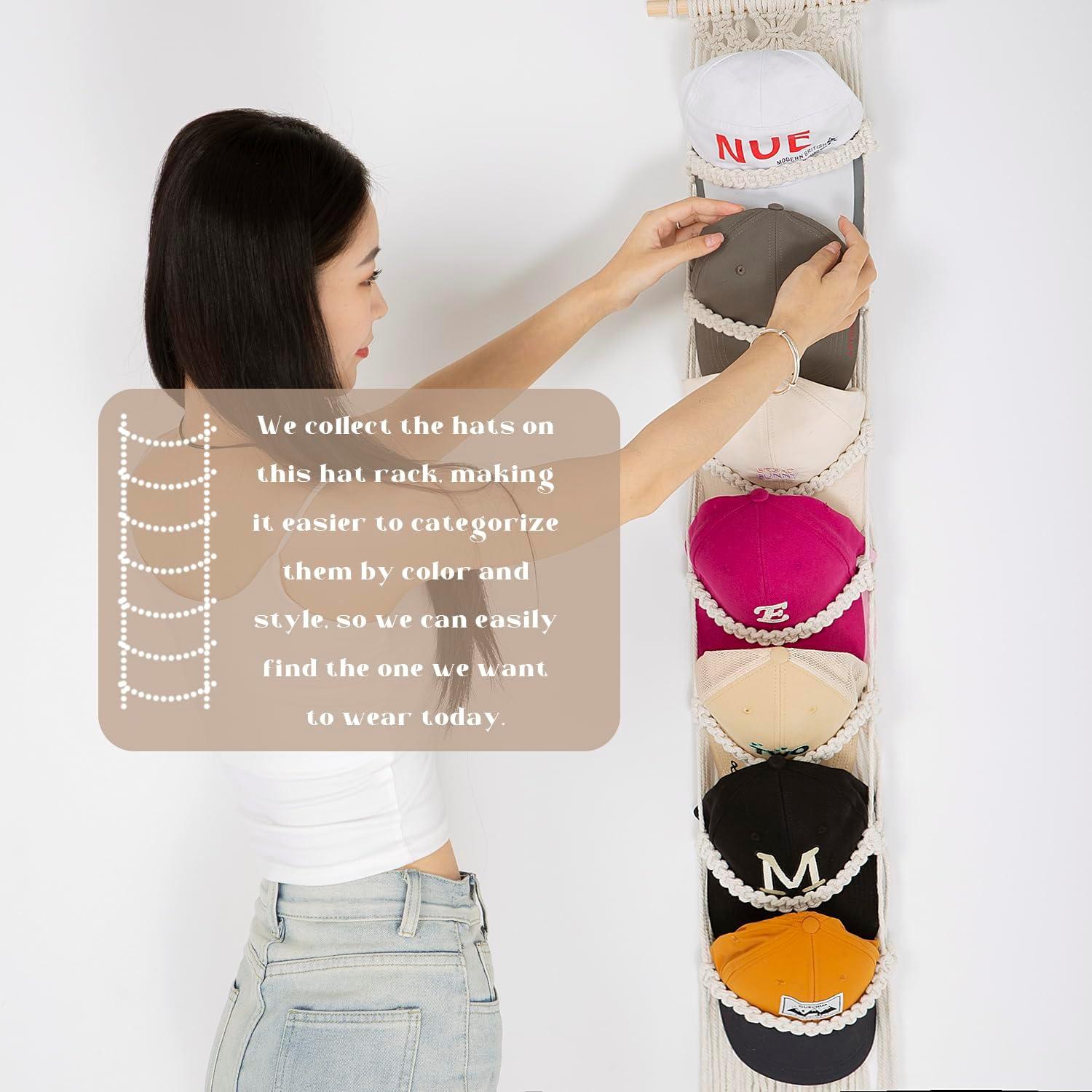 Soporte para Gorras Jontell de Macramé - Organizador Pared 14 Gorras