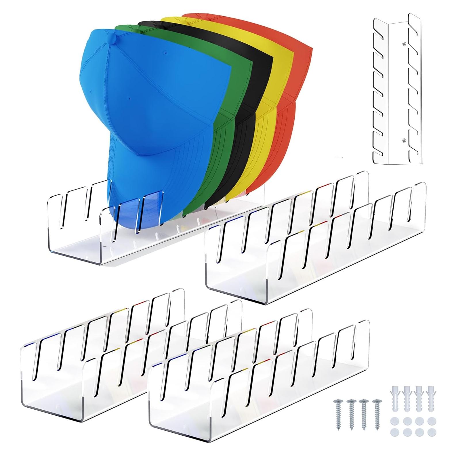 Soporte de Gorras de Acrílico YNPJQWP para 28 Gorras