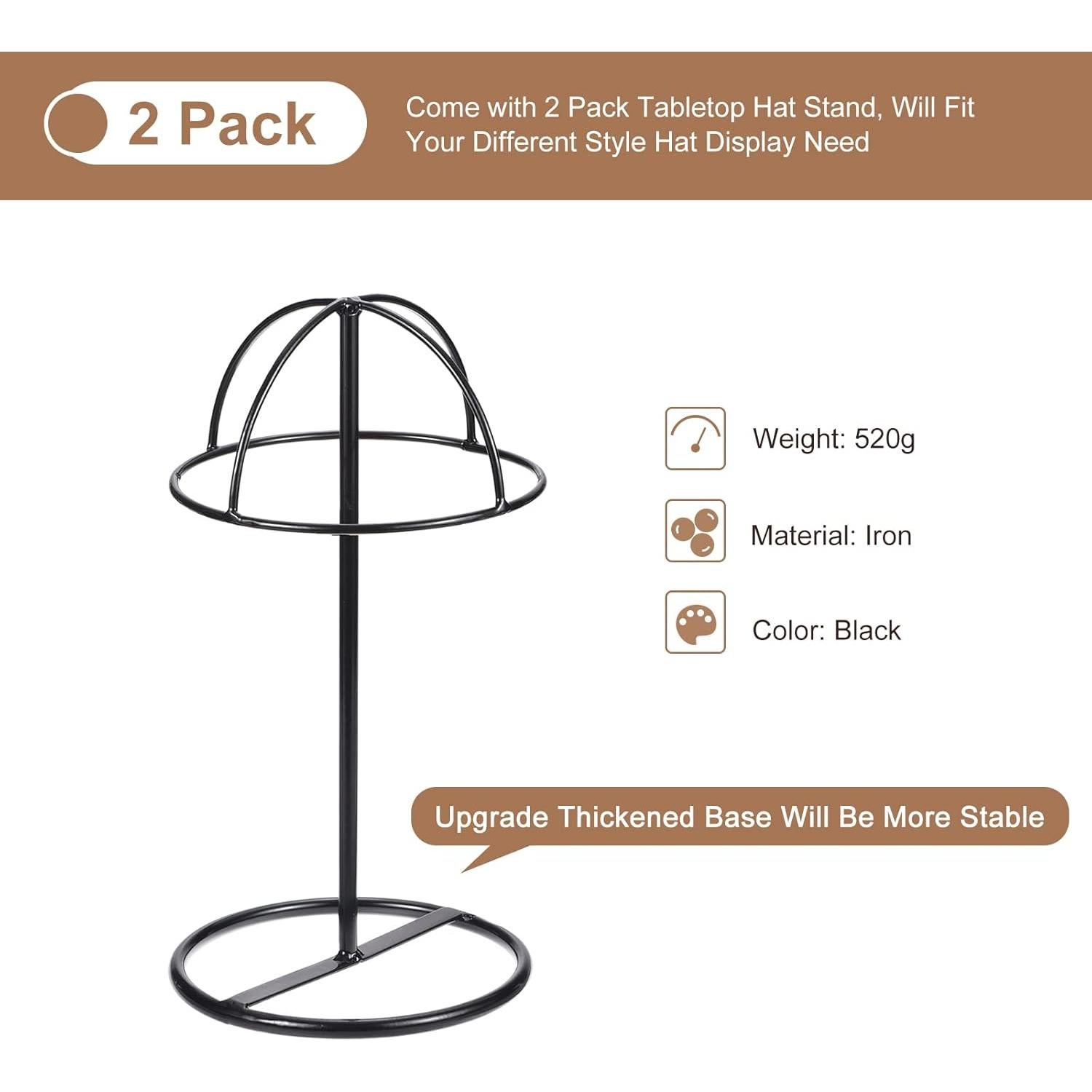 Soporte de Sombreros uxcell de Metal Negro 30 cm - 2 Piezas