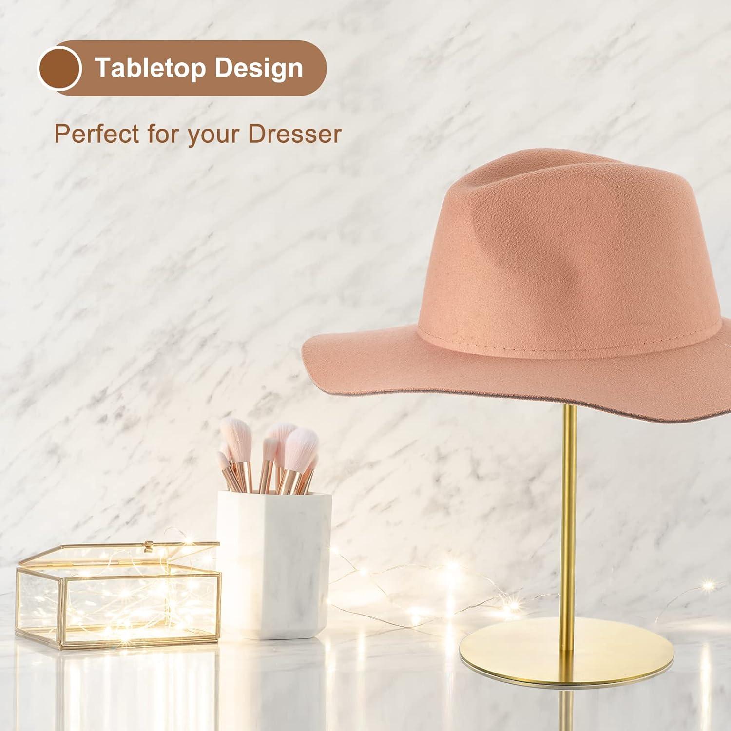 Soporte de Exhibición de Sombreros uxcell - Metal Dorado, 2 Piezas, Altura Ajustable 30-60cm