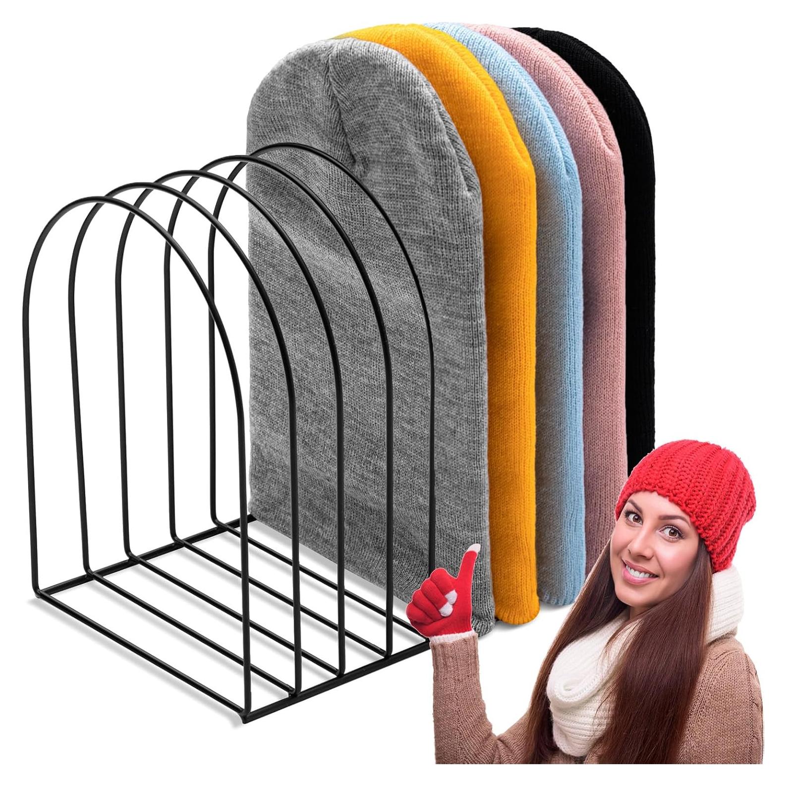 Organizador de Sombreros Beanie Hicarer Soporte de Hierro Negro