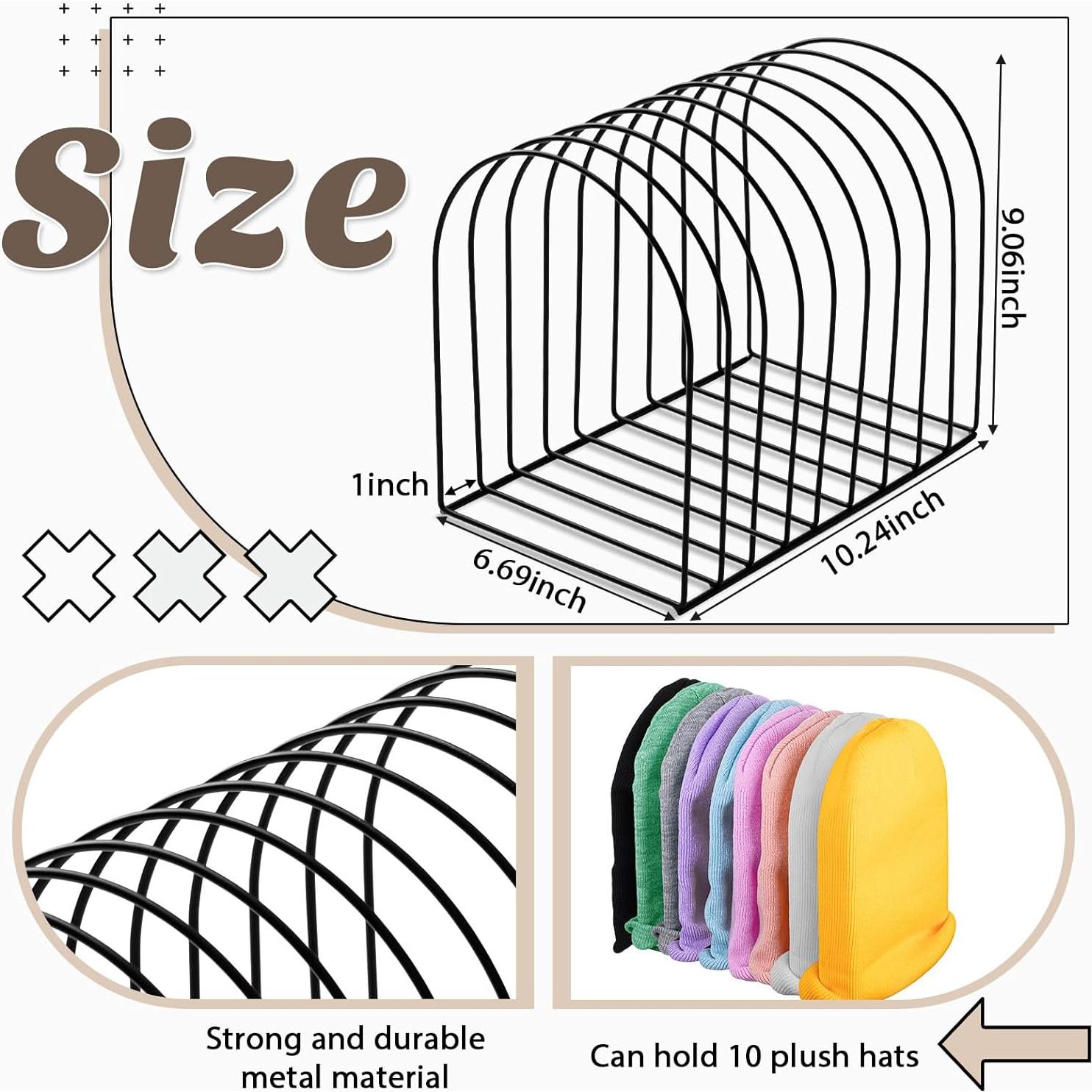 Organizador de Sombreros Beanie Hicarer Soporte de Hierro Negro