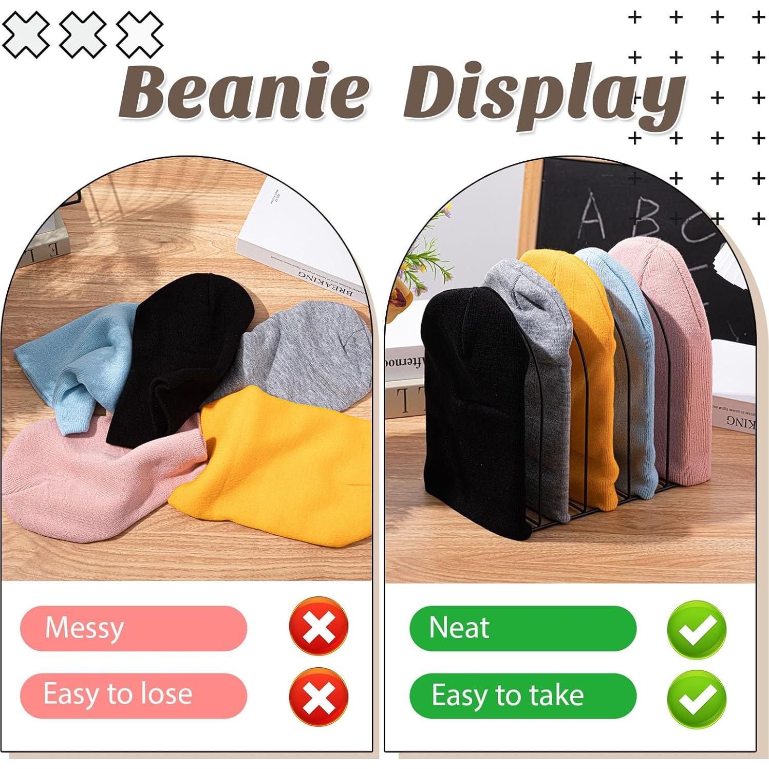 Organizador de Sombreros Beanie Hicarer Soporte de Hierro Negro