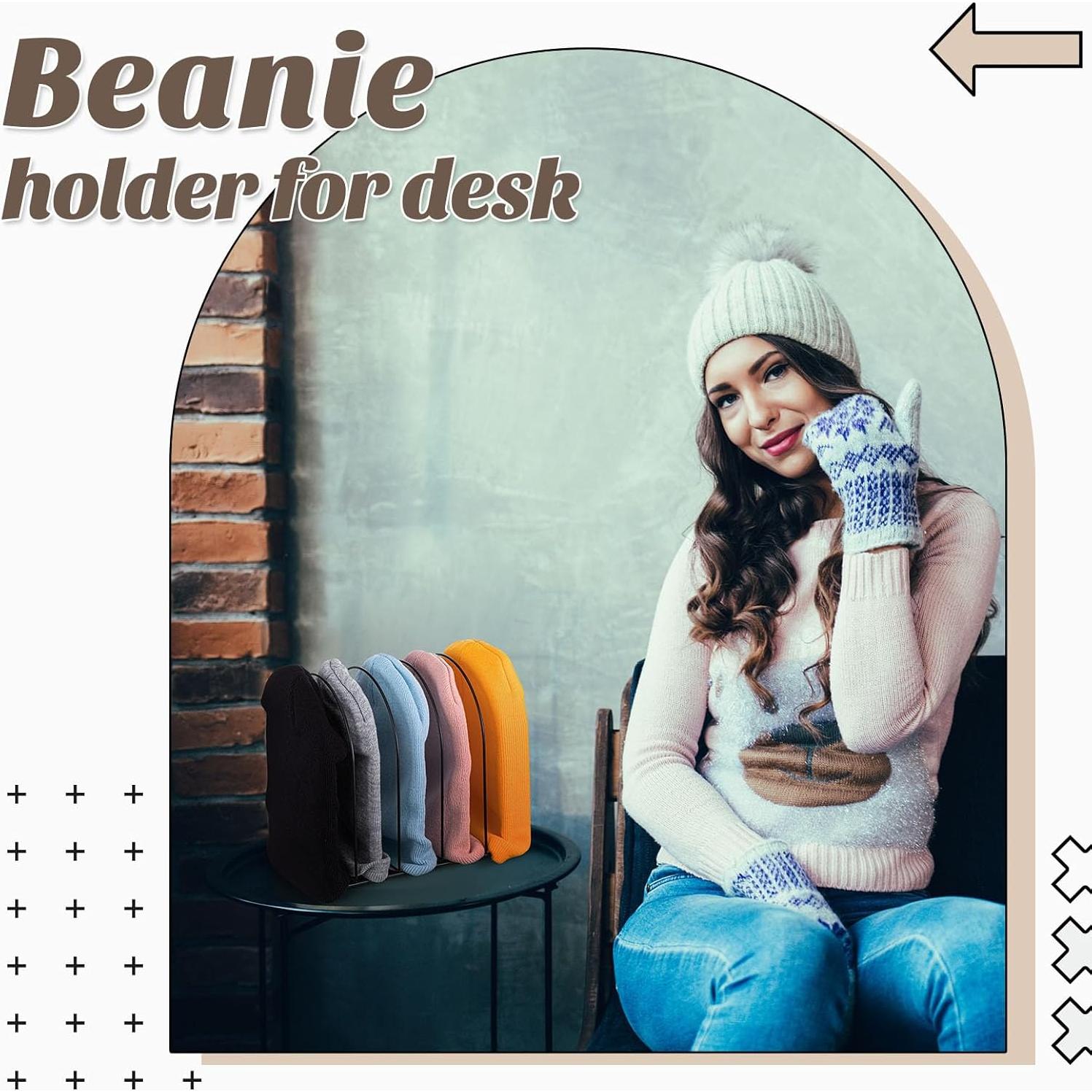 Organizador de Sombreros Beanie Hicarer Soporte de Hierro Negro