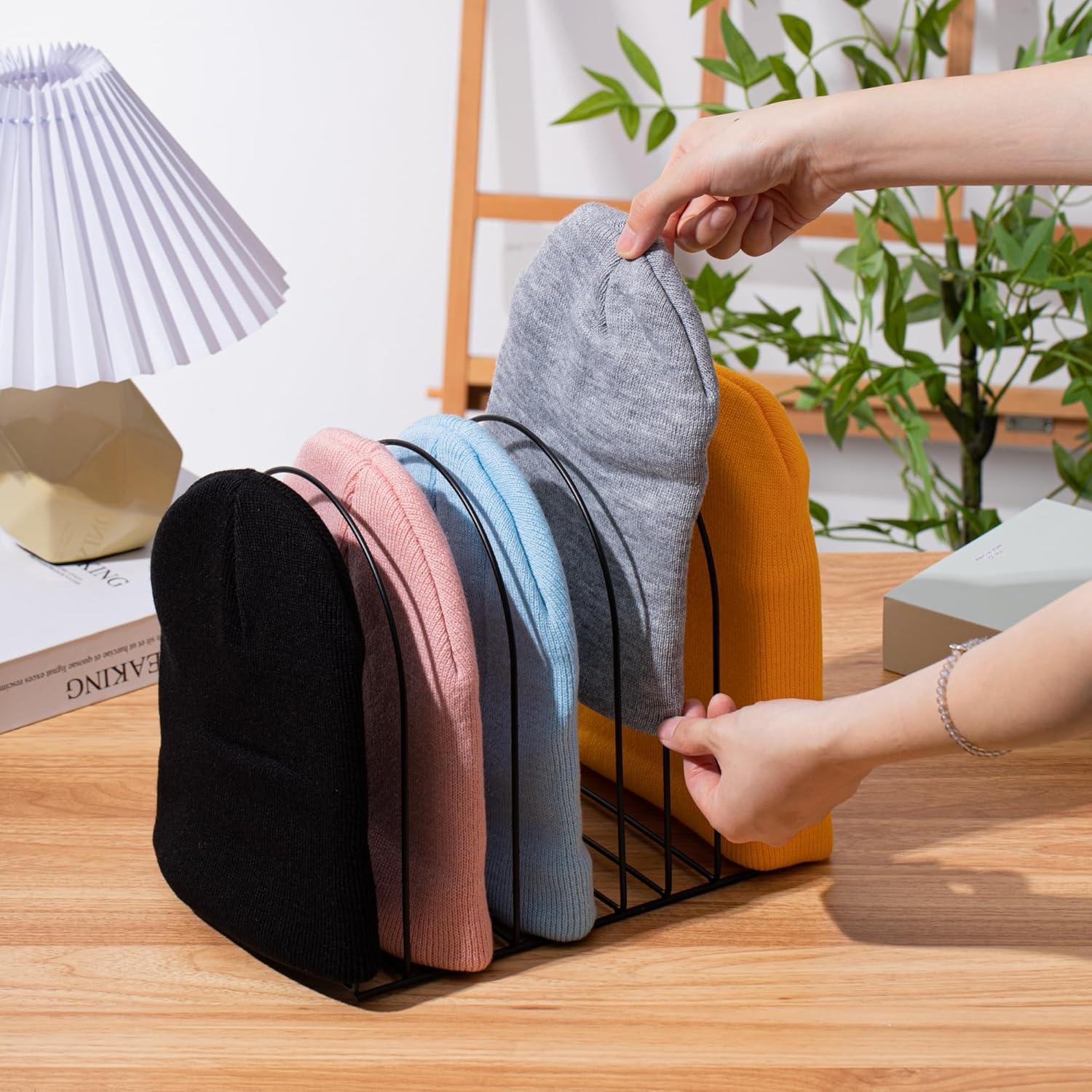 Organizador de Sombreros Beanie Hicarer Soporte de Hierro Negro