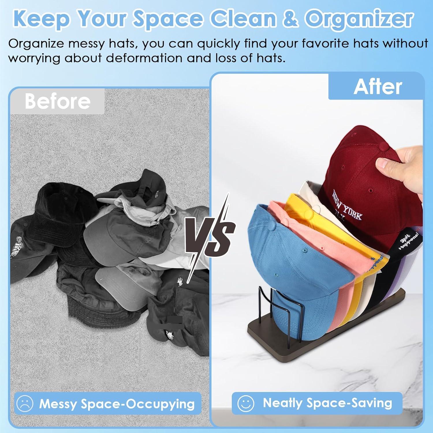 Organizador de Sombreros Boloye Marrón Rústico para 10 Gorras