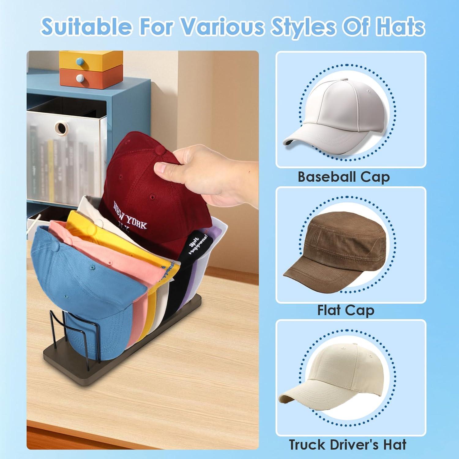 Organizador de Sombreros Boloye Marrón Rústico para 10 Gorras