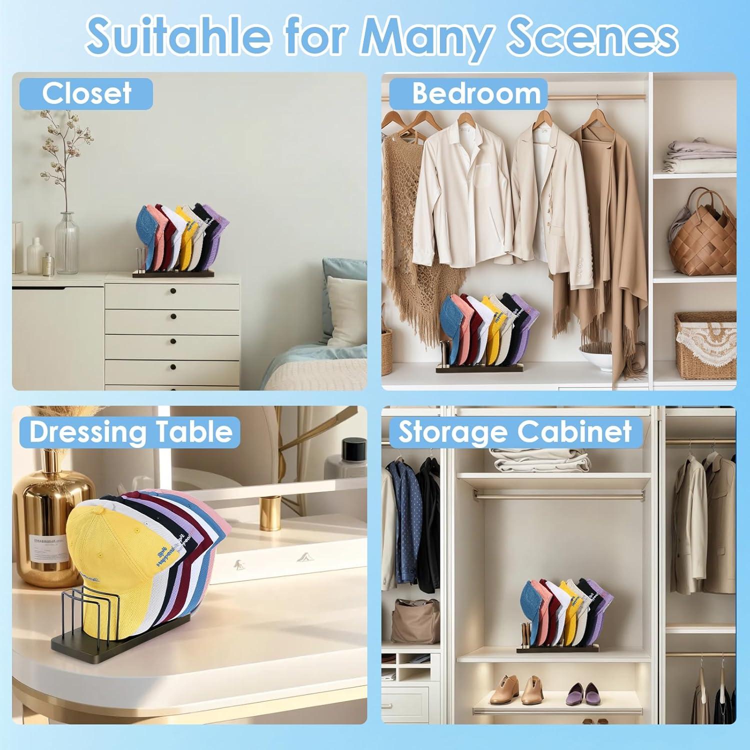 Organizador de Sombreros Boloye Marrón Rústico para 10 Gorras