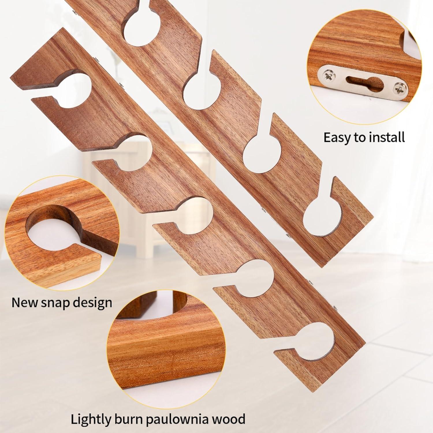 Paquete de 3 Percheros de Sombreros SOEWIOU de Madera Acacia