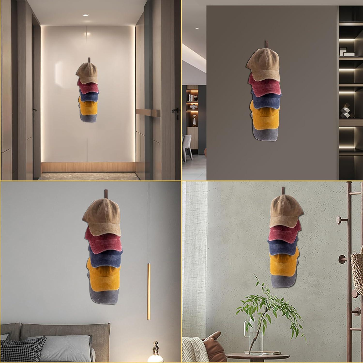 Paquete de 3 Percheros de Sombreros SOEWIOU de Madera Acacia