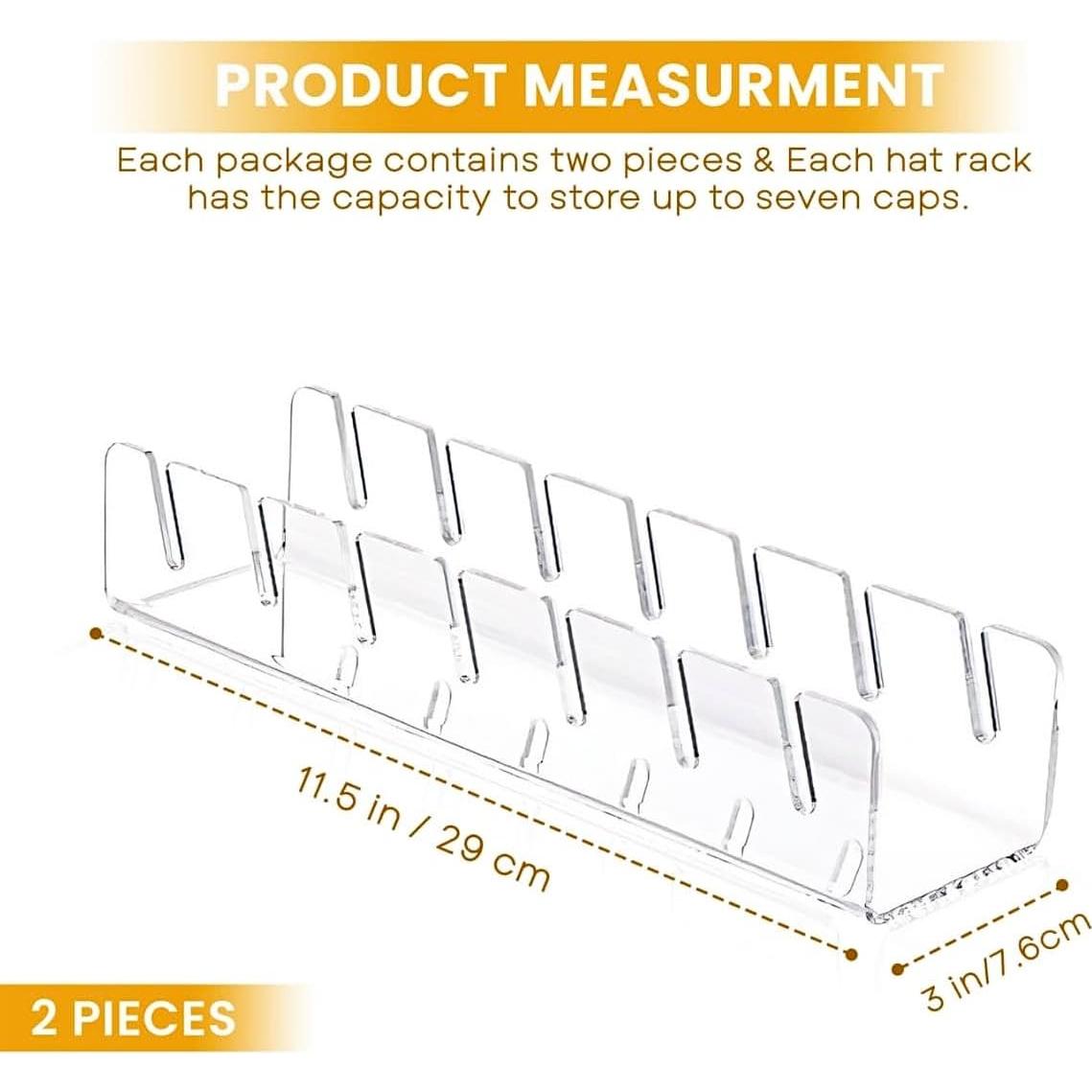 Organizador de Sombreros SK 2 Piezas Acrílico Transparente