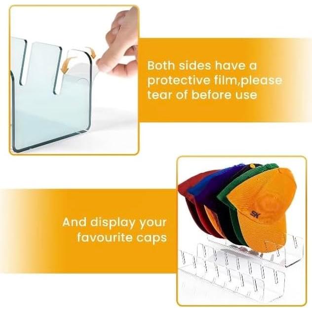 Organizador de Sombreros SK 2 Piezas Acrílico Transparente