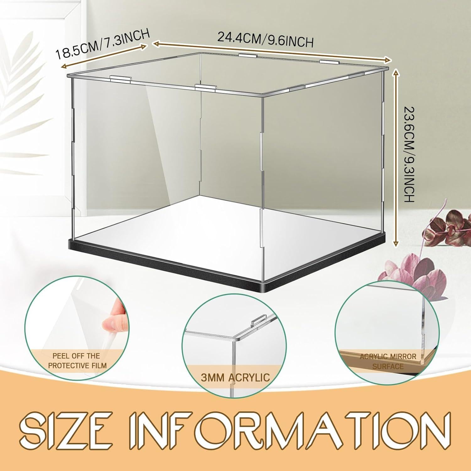 Caja de exhibición de sombreros Barydat acrílico 24.4x23.6x18.5 cm