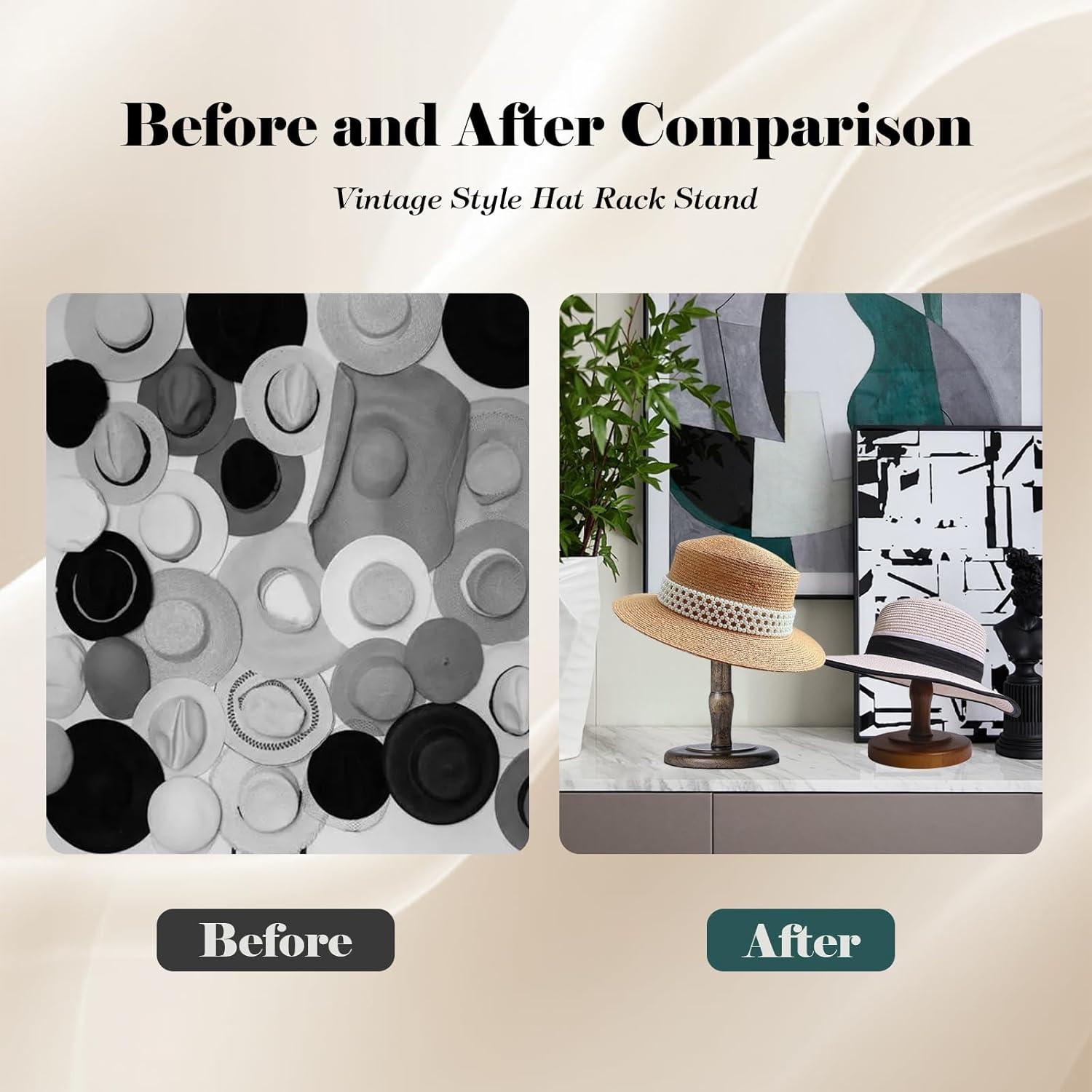 Soporte para Sombreros Vintage CHADWICK de Madera 21 cm