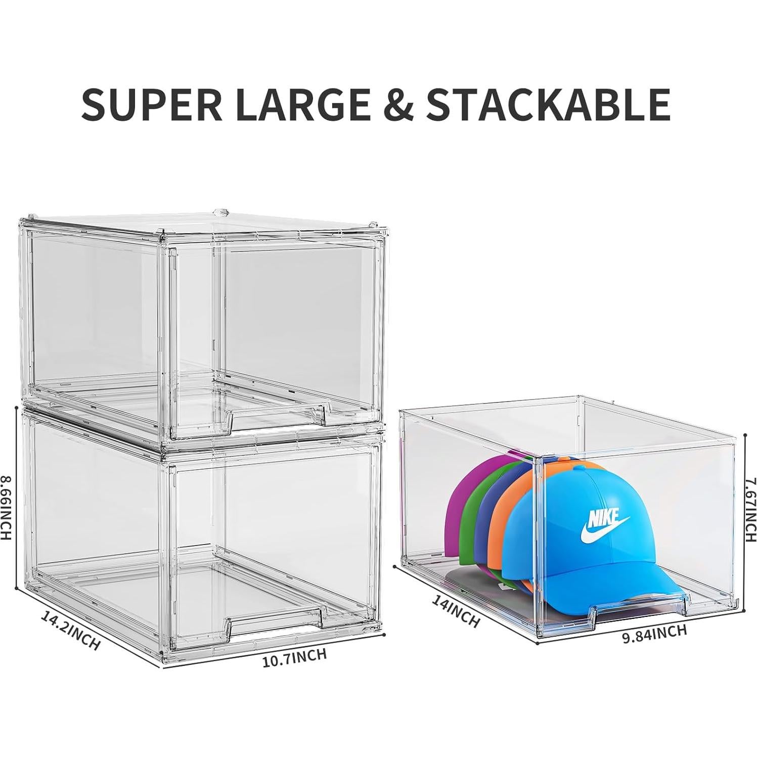 Caja Organizadora de Gorras ZHAIXIAONIAN 3 Pack Apilable