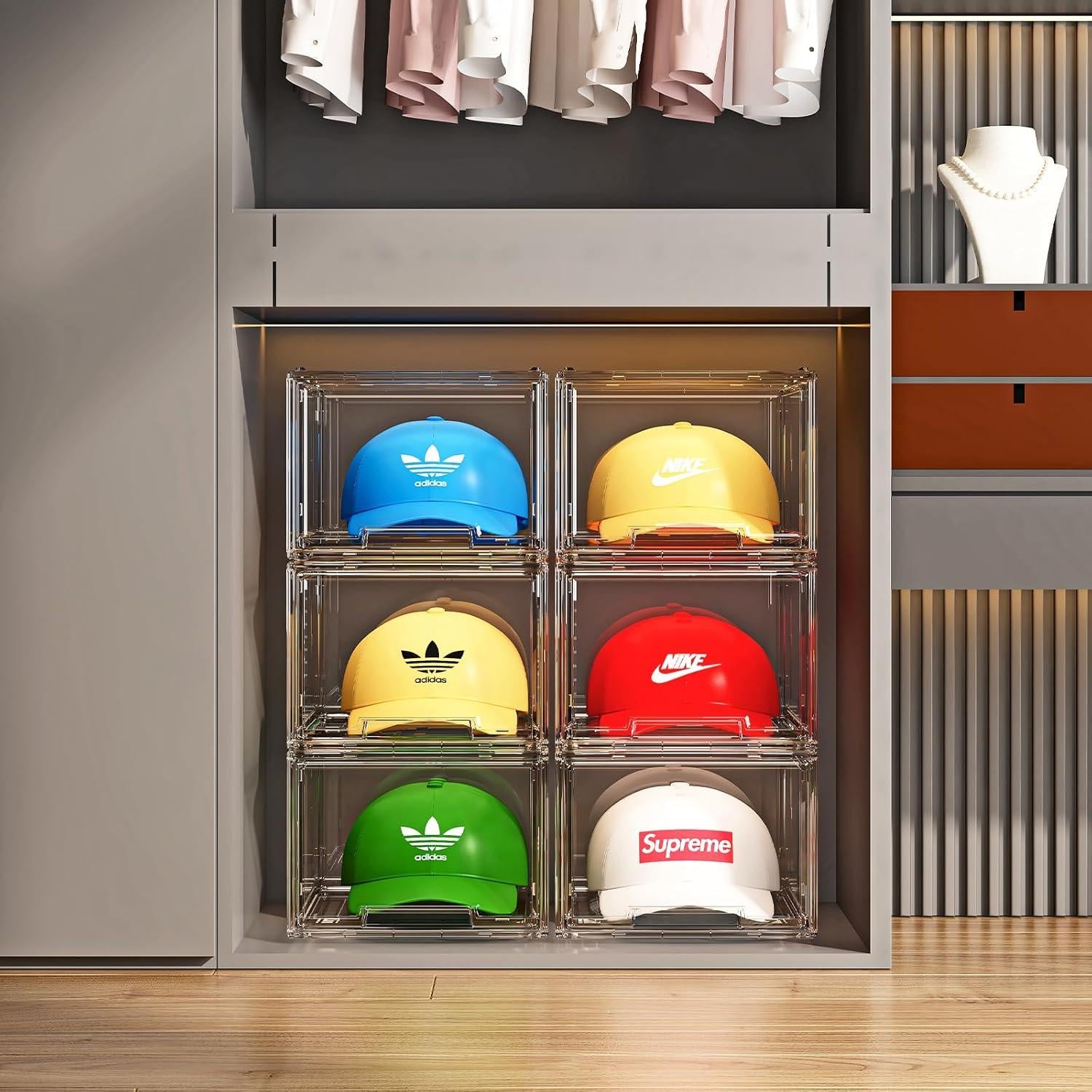 Caja Organizadora de Gorras ZHAIXIAONIAN 3 Pack Apilable