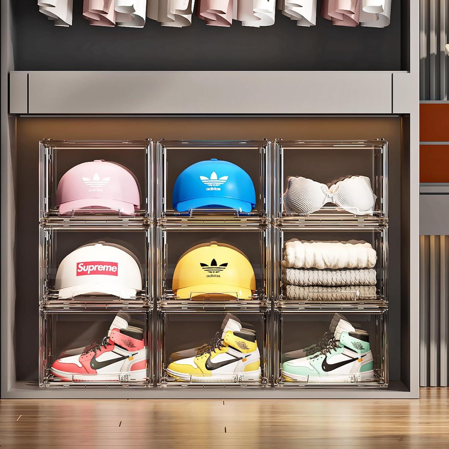 Caja Organizadora de Gorras ZHAIXIAONIAN 3 Pack Apilable