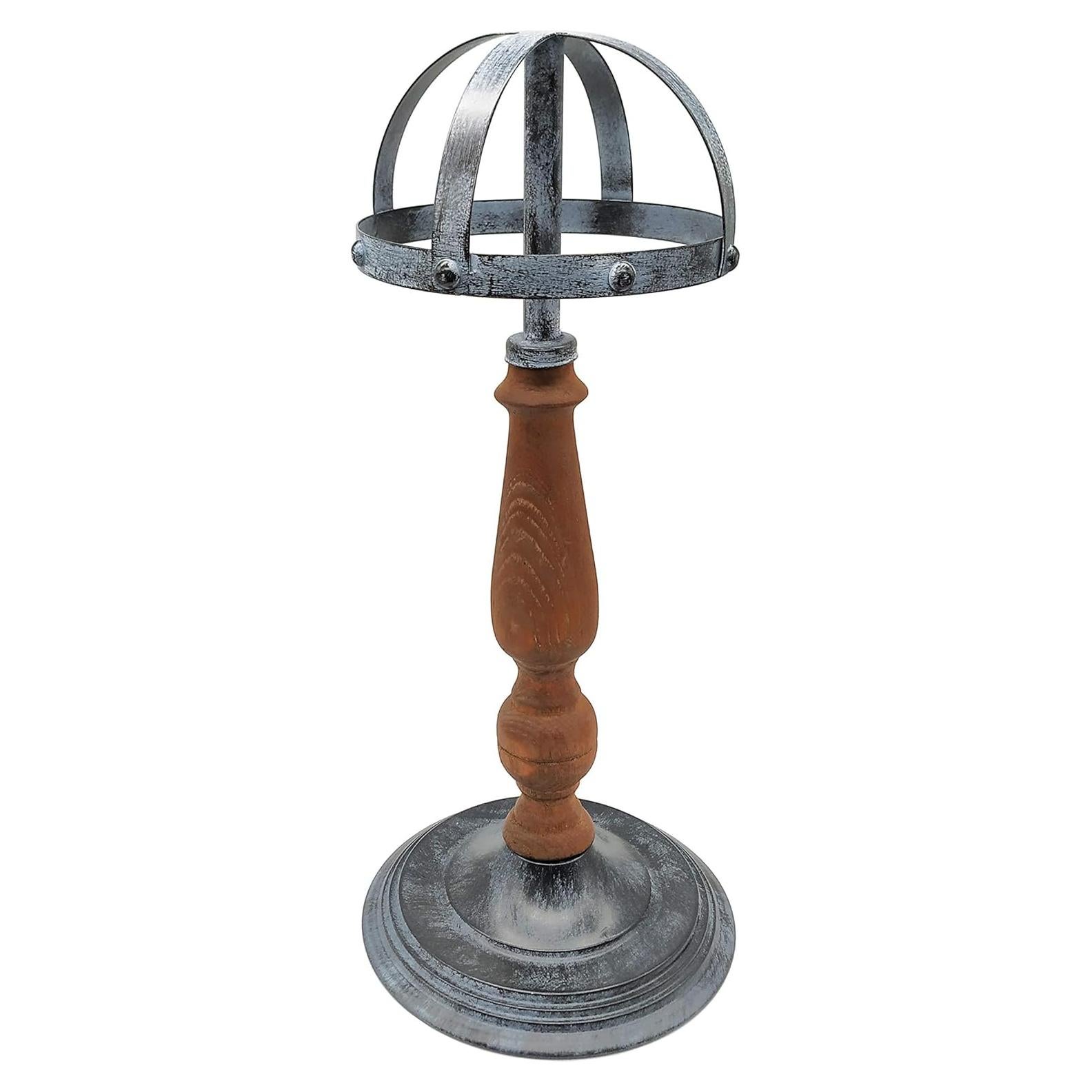 Soporte para Sombreros Owlgift de Metal y Madera Rústica 45.7 cm