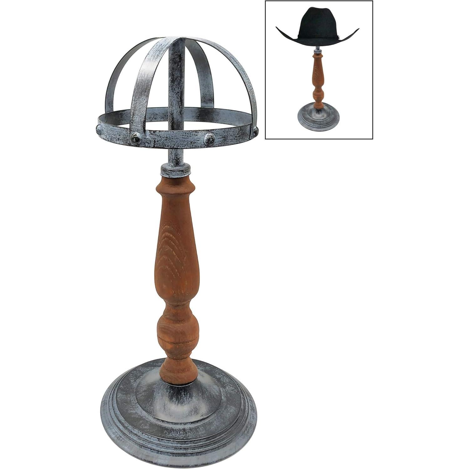 Soporte para Sombreros Owlgift de Metal y Madera Rústica 45.7 cm