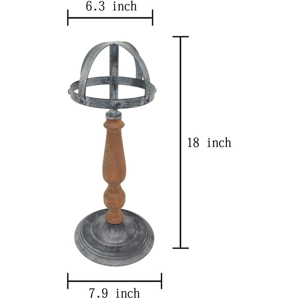 Soporte para Sombreros Owlgift de Metal y Madera Rústica 45.7 cm