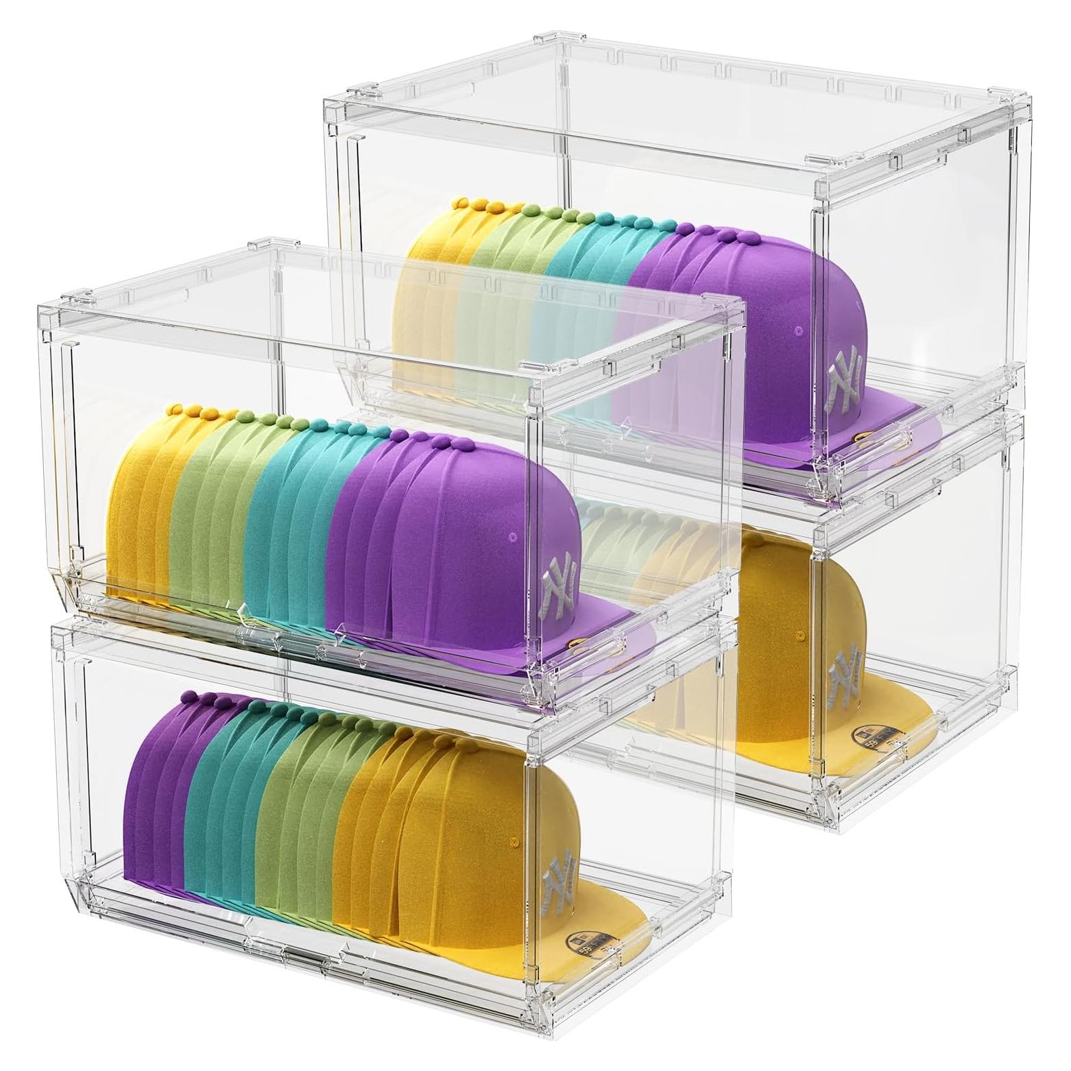 Caja Organizadora de Sombreros SCAVATA 4 Paquetes Transparente