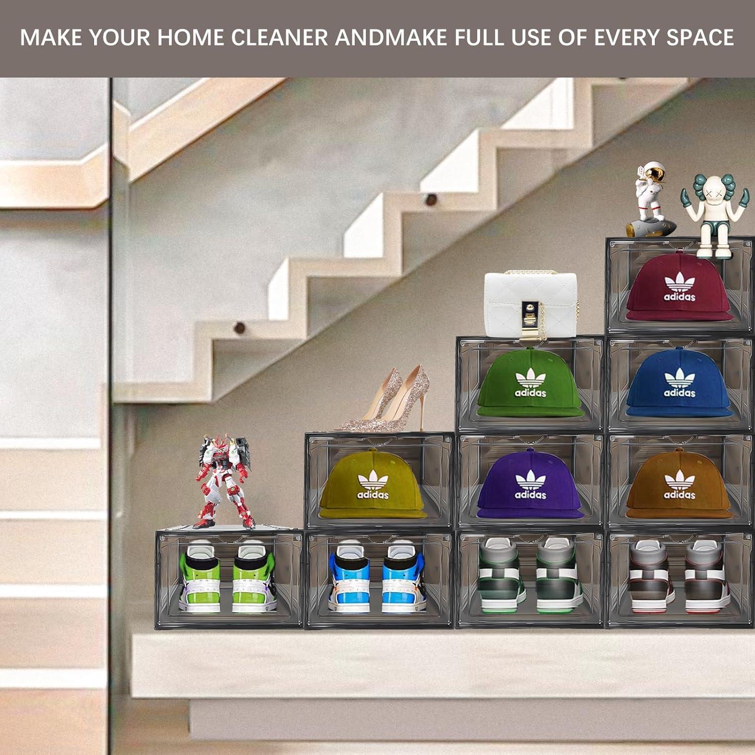 Caja Organizadora de Sombreros EZJOB, Paquete de 8, Plástico Transparente