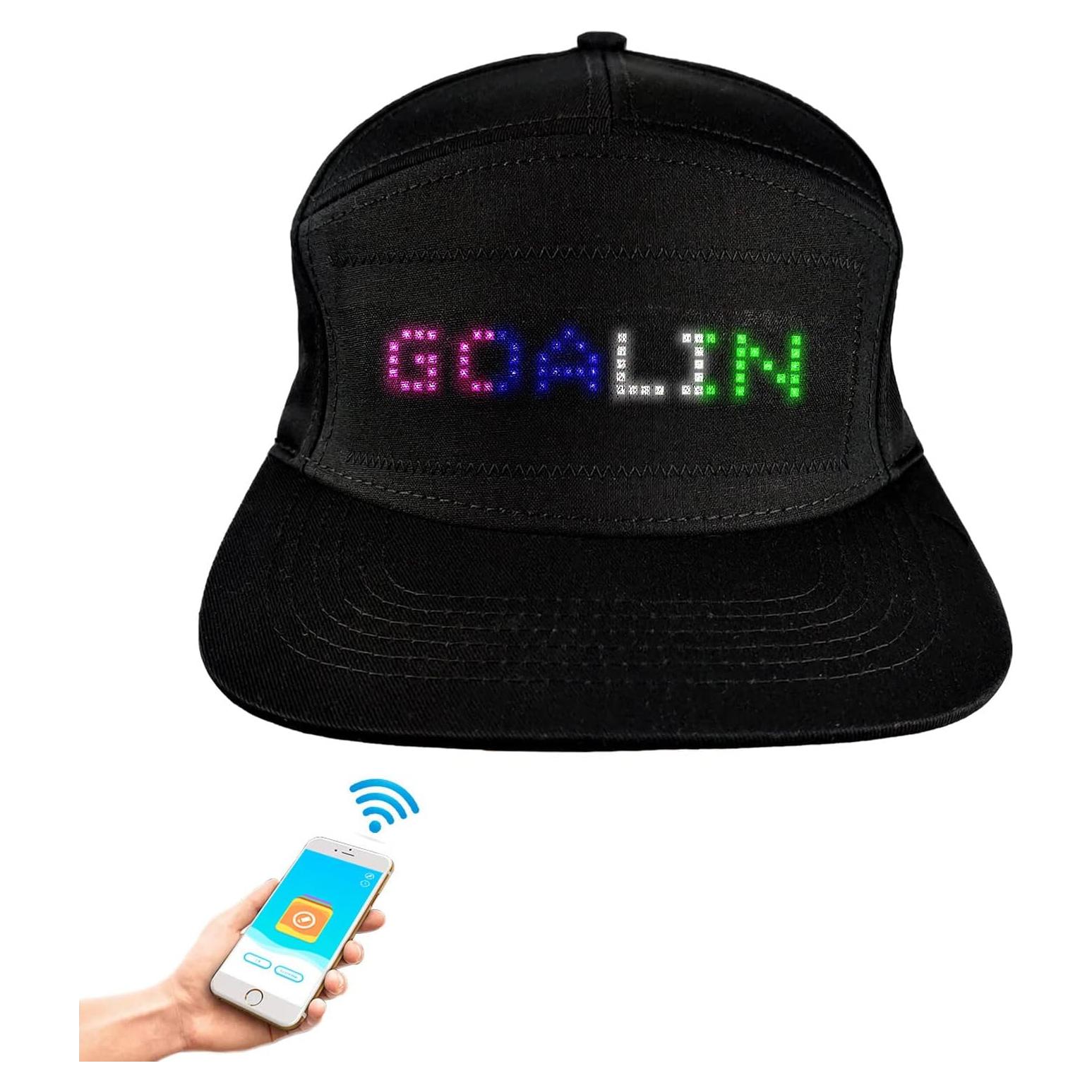 Gorra LED Bluetooth con Display Mensaje Divertido Negro