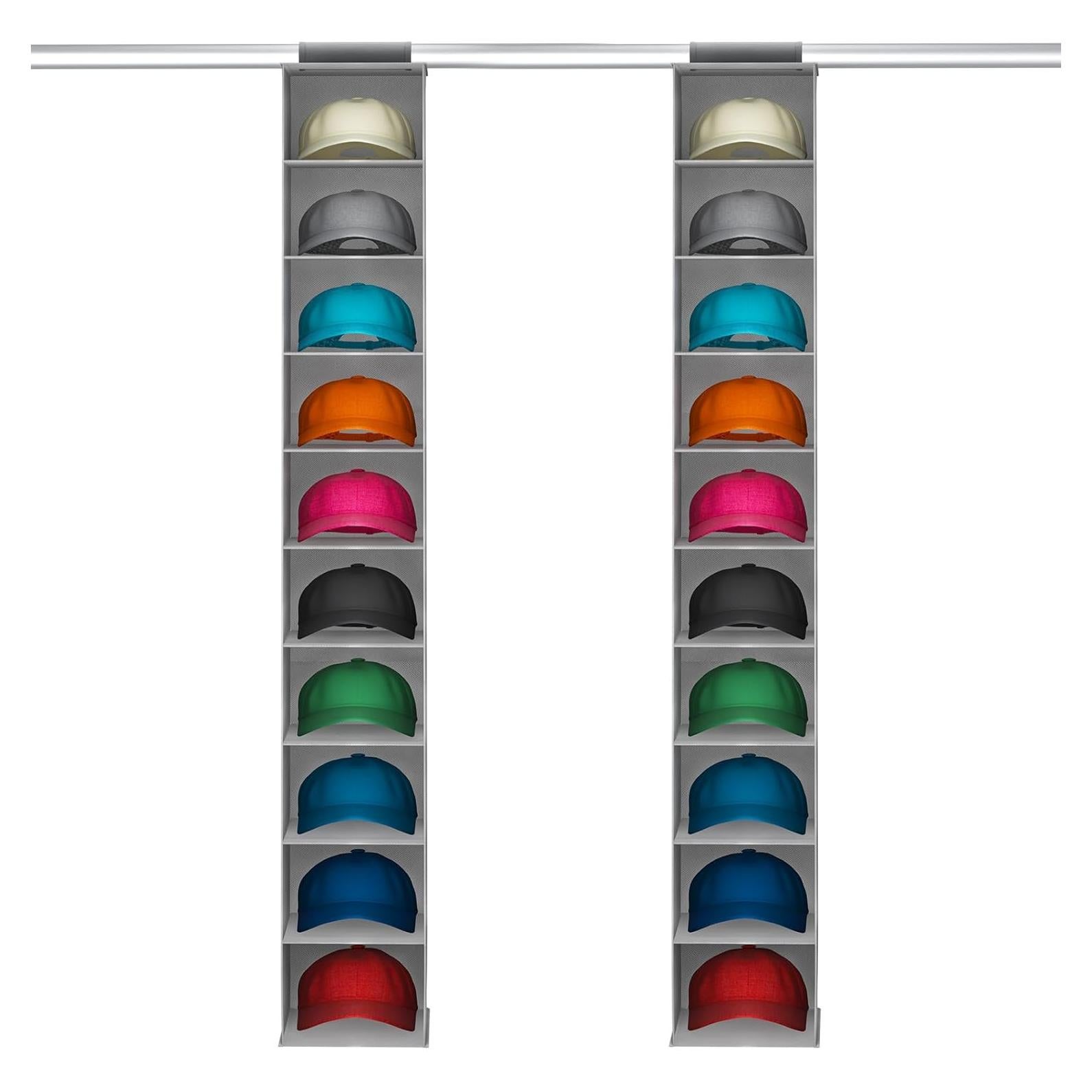 Organizador de Sombreros Lifewit 10 Compartimentos Gris 2 Piezas