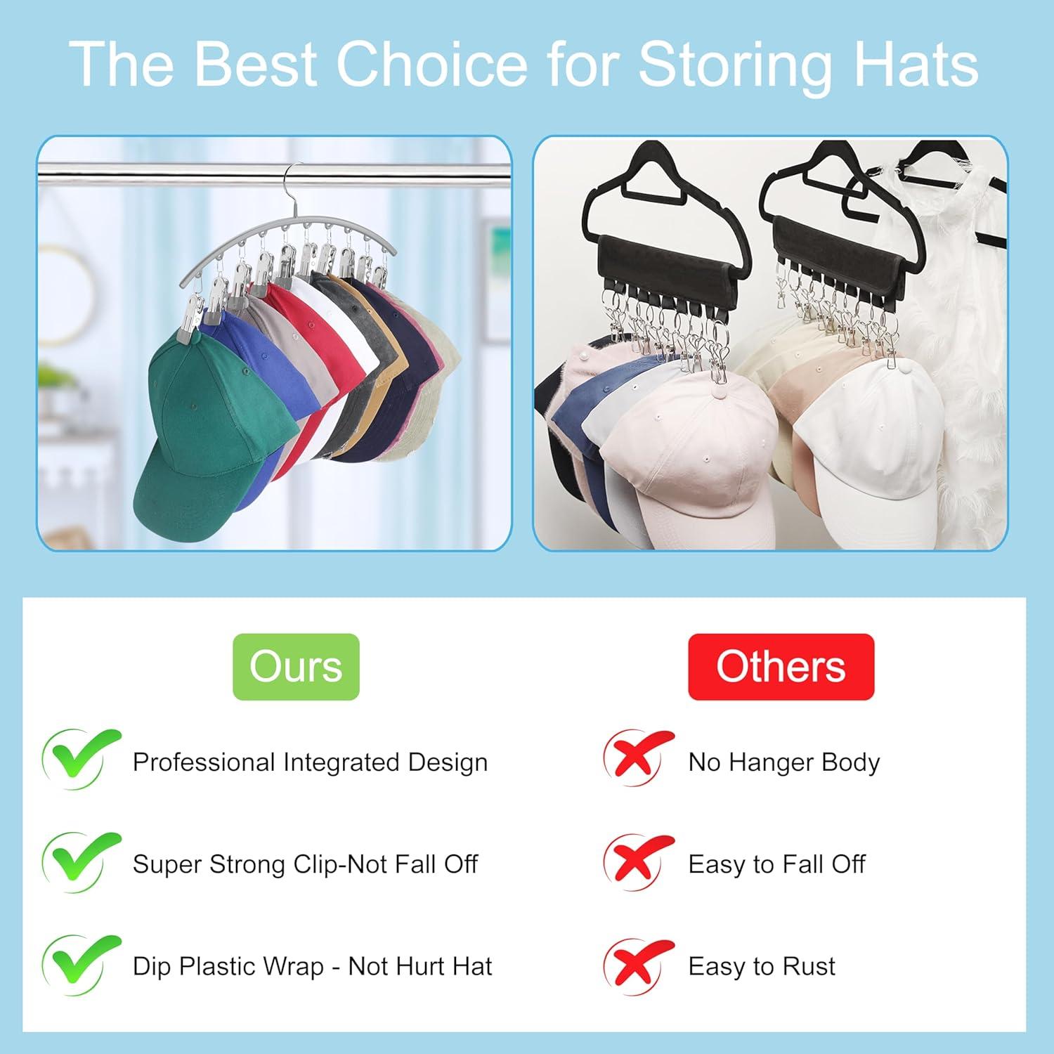 Perchas para Sombreros Cuipingoo 2 Pack Gris Ahorra Espacio