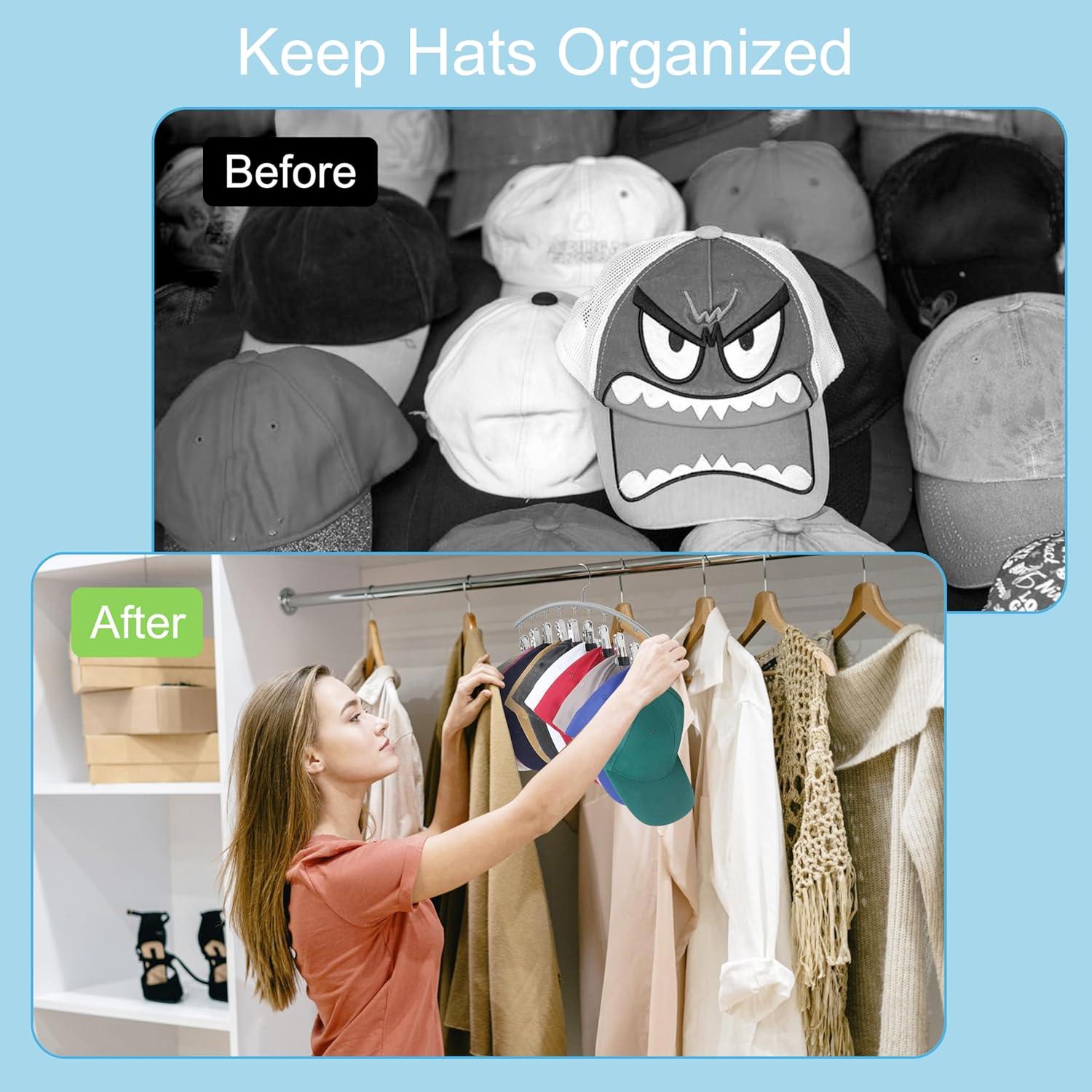 Perchas para Sombreros Cuipingoo 2 Pack Gris Ahorra Espacio