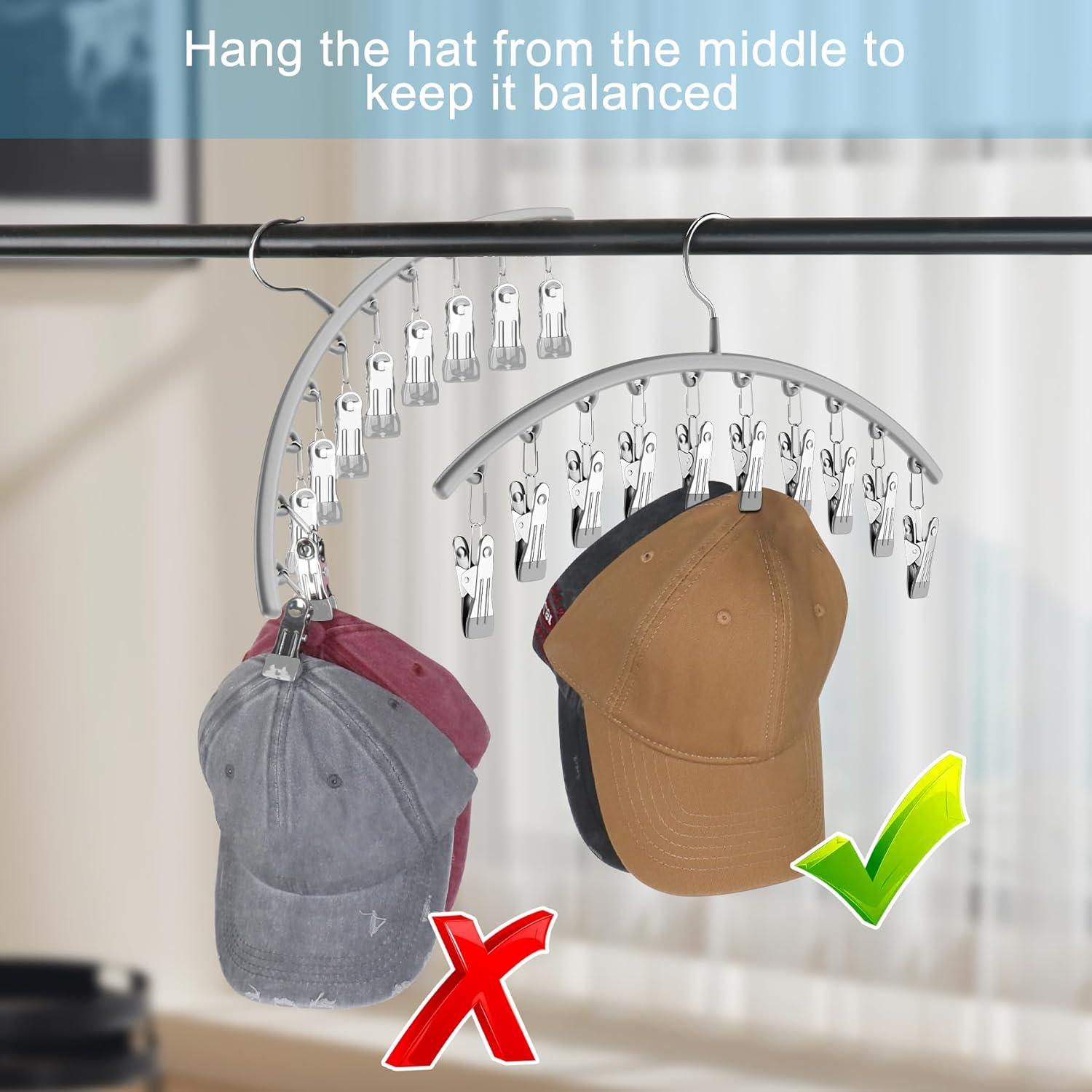 Perchas para Sombreros Cuipingoo 2 Pack Gris Ahorra Espacio