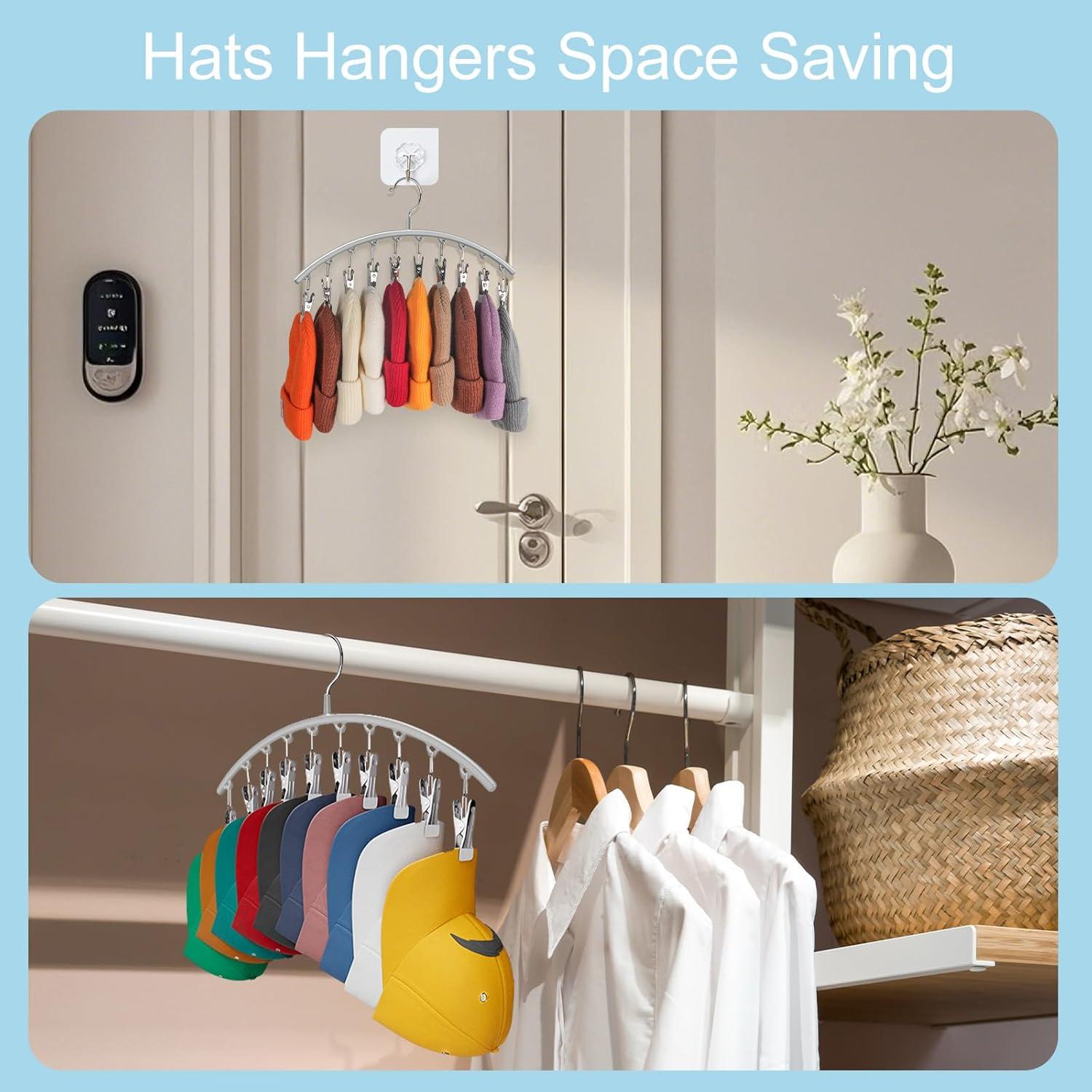 Perchas para Sombreros Cuipingoo 2 Pack Gris Ahorra Espacio