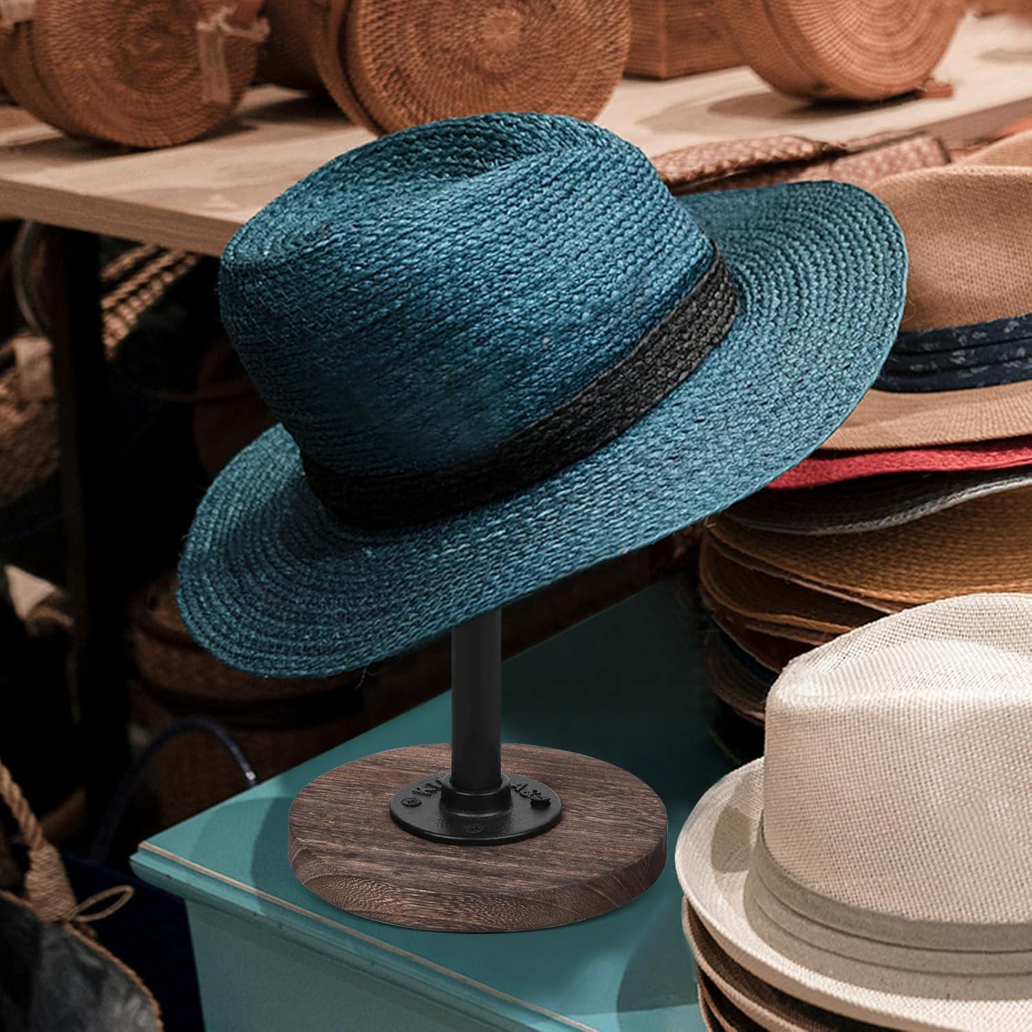 Soporte de Sombrero Ajustable Vrietina 2 Piezas Metal y Madera