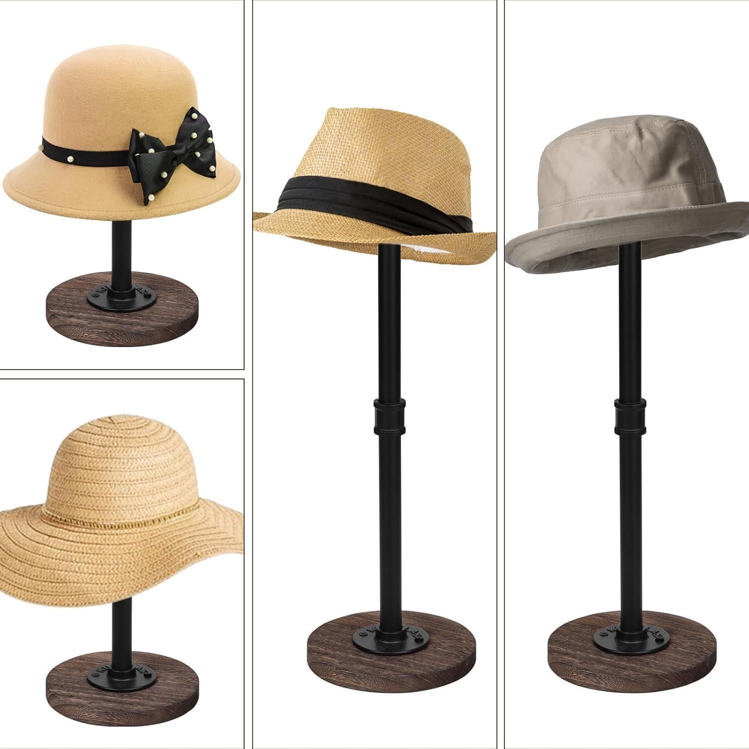 Soporte de Sombrero Ajustable Vrietina 2 Piezas Metal y Madera