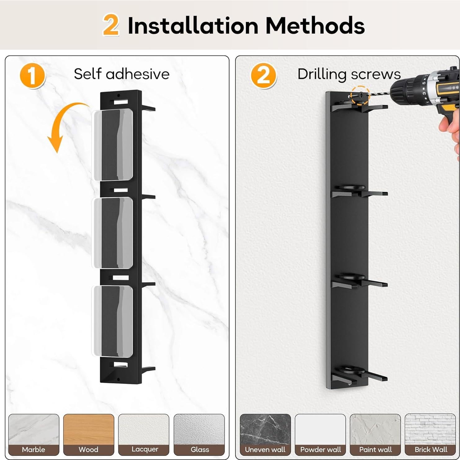 Organizador de Sombreros MISSLO 2-Pack Negro para Pared