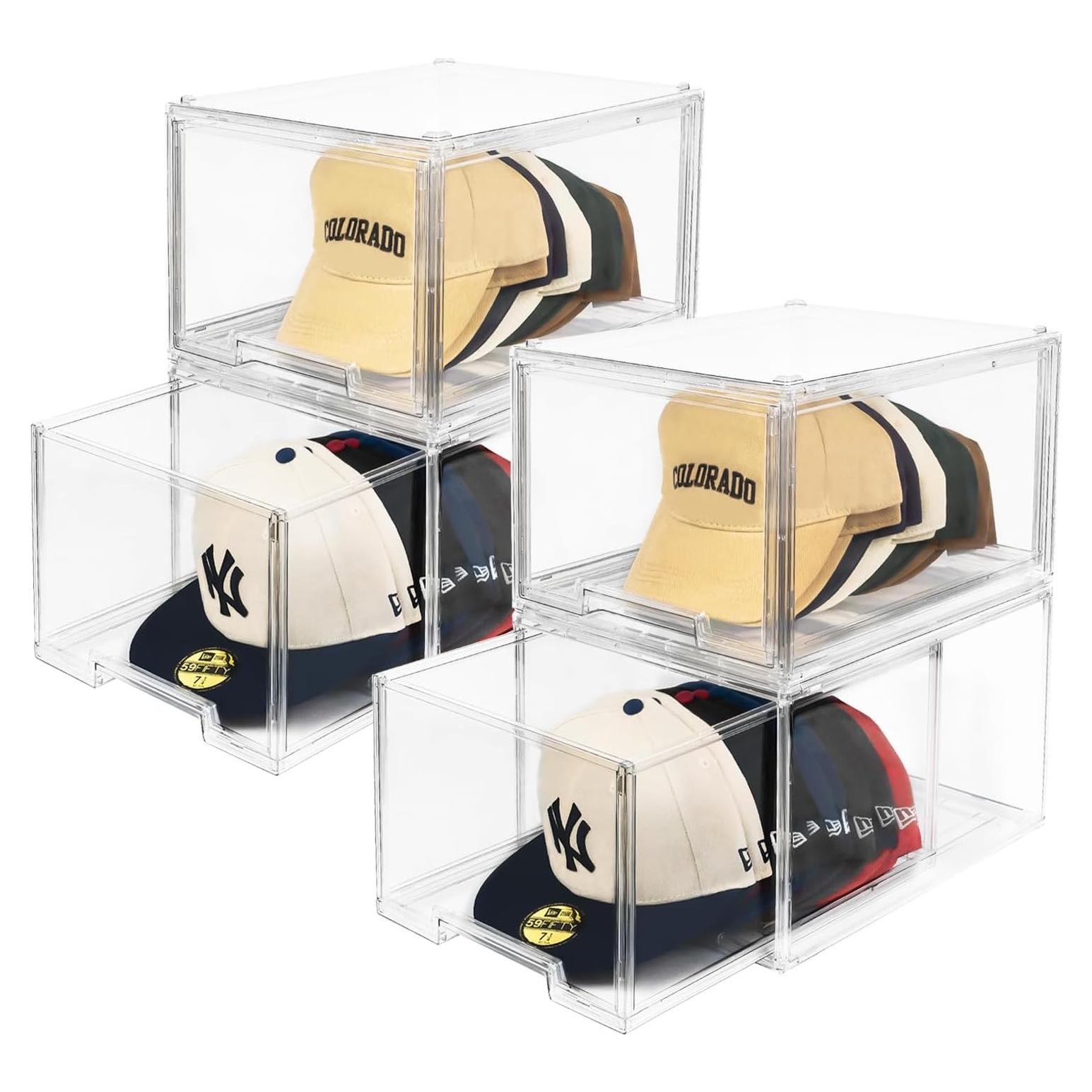 Caja Organizadora de Sombreros SCAVATA - 4 Paquete Transparente