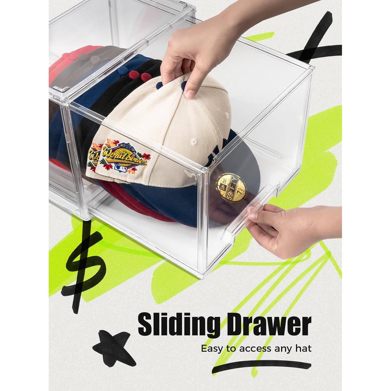 Caja Organizadora de Sombreros SCAVATA - 4 Paquete Transparente