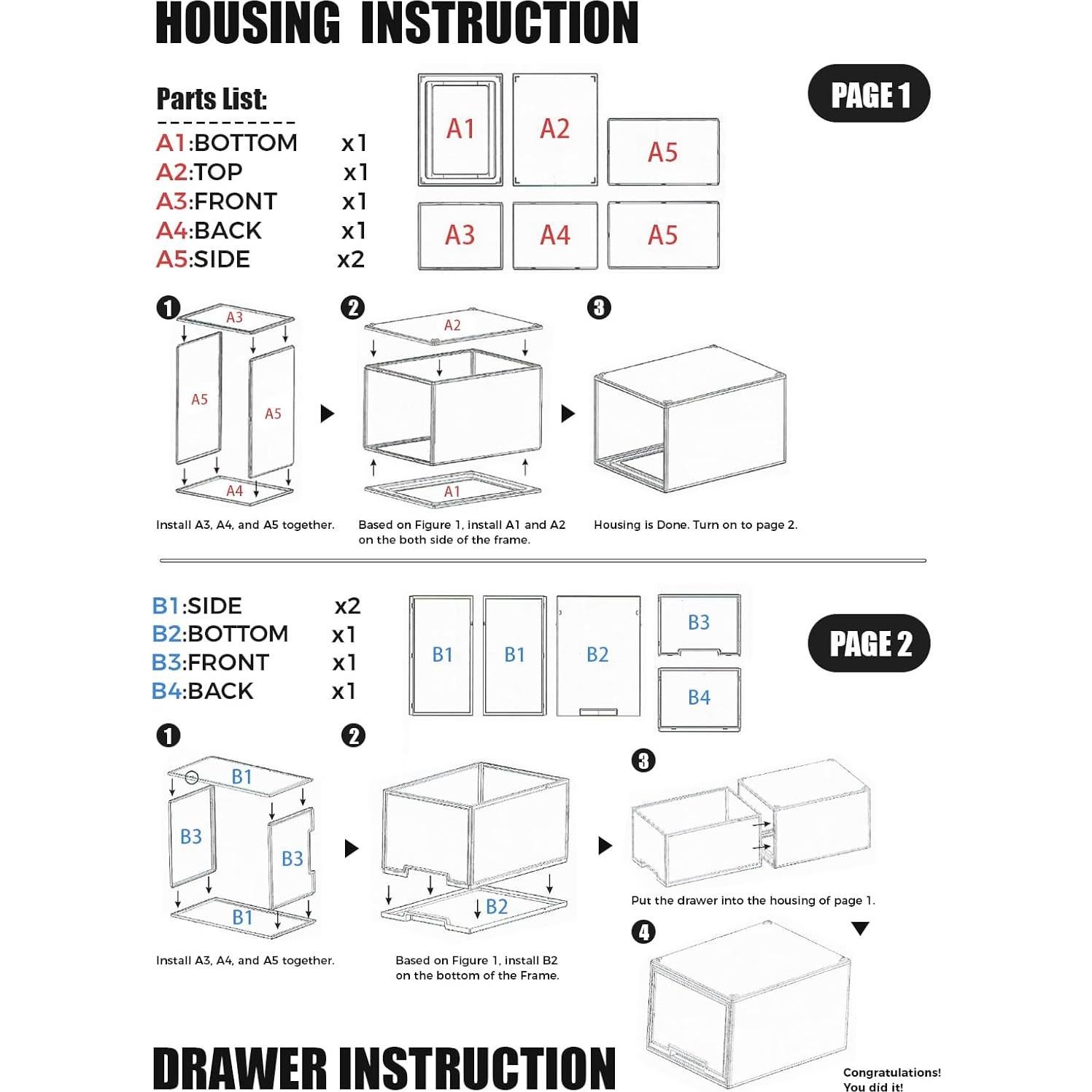 Caja Organizadora de Sombreros SCAVATA - 4 Paquete Transparente