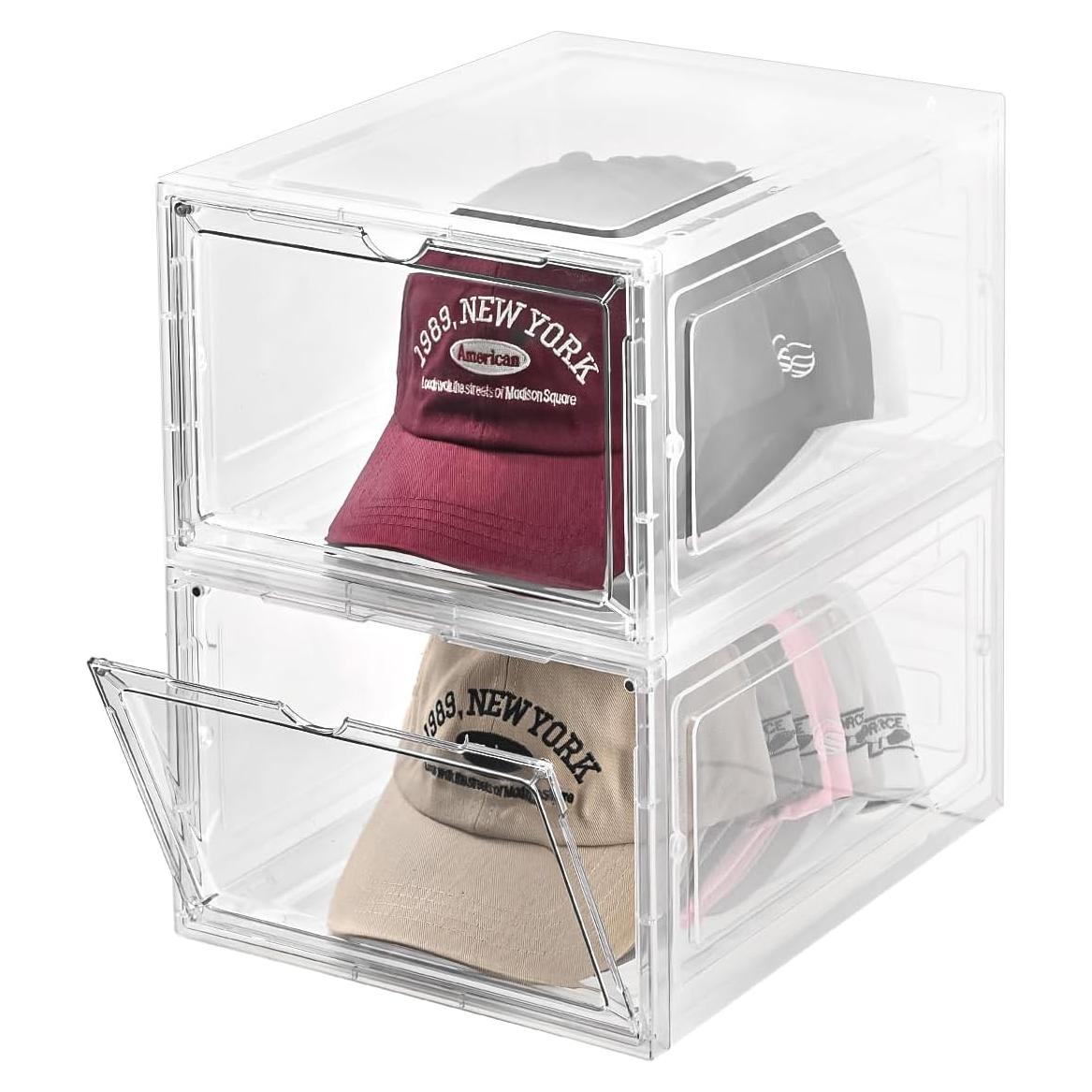 Caja Organizadora de Sombreros Beehomay - 2 Paquetes Transparentes