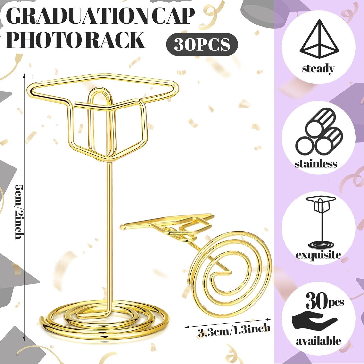 Soportes de Fotos de Graduación Dorados Rtteri - 30 Pcs 5.08 cm