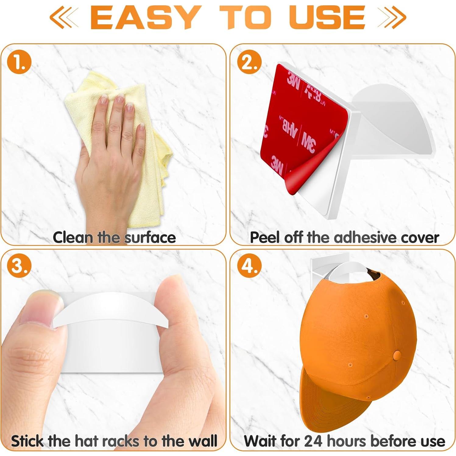 Ganchos Adhesivos para Sombreros Qteeyou 12 PCS Blanco