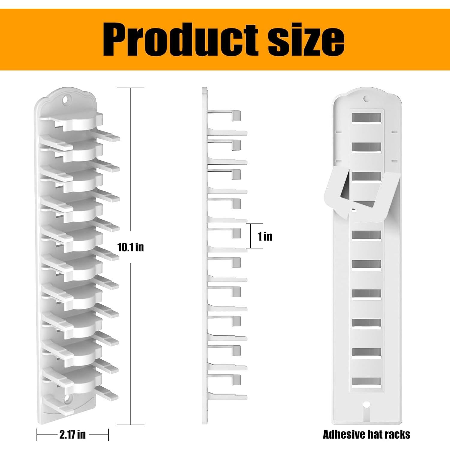 Soporte para Gorras de Béisbol KEAMIMU Blanco 1pc Montado en Pared