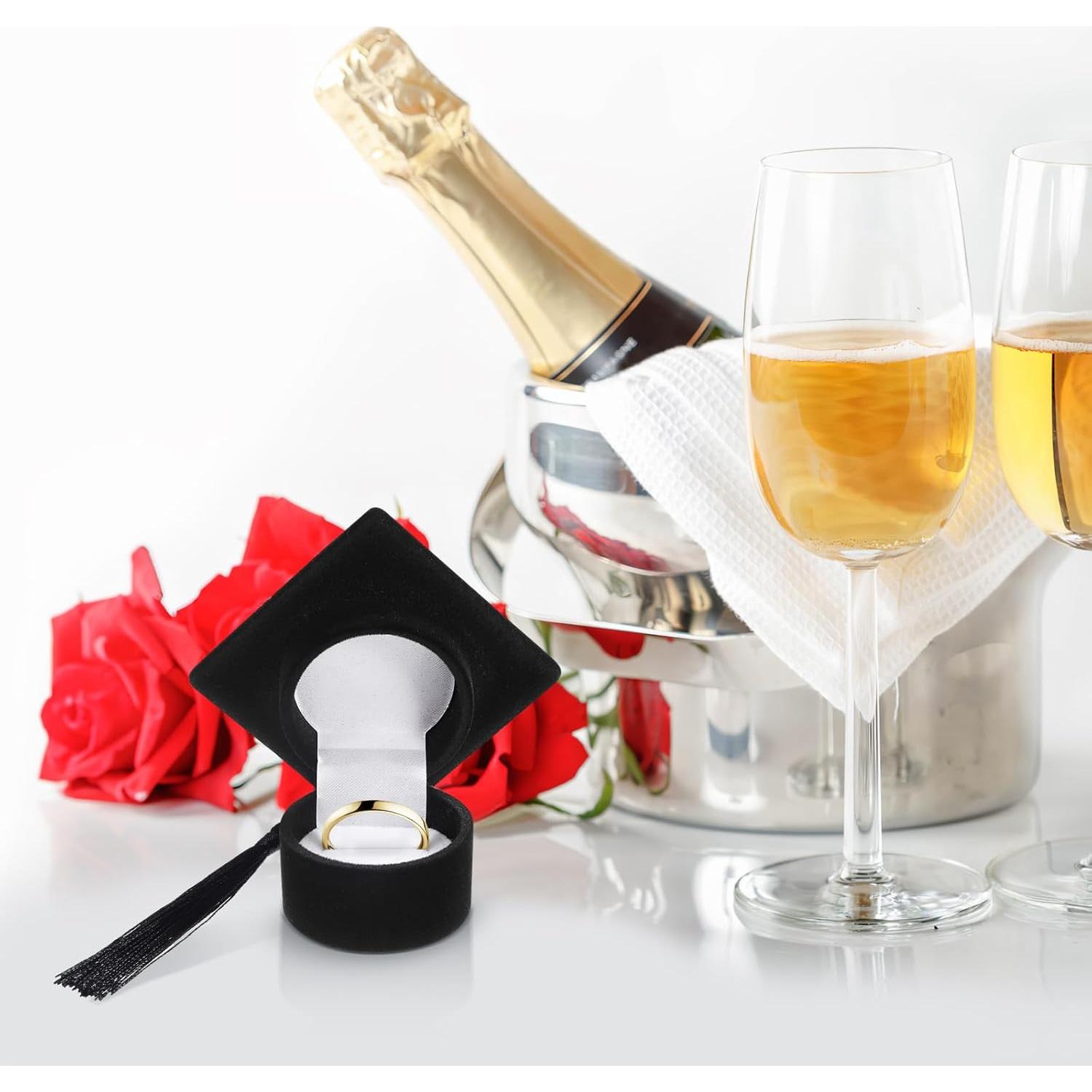 Caja de Joyería Portátil Amosfun para Anillos de Boda y Compromiso