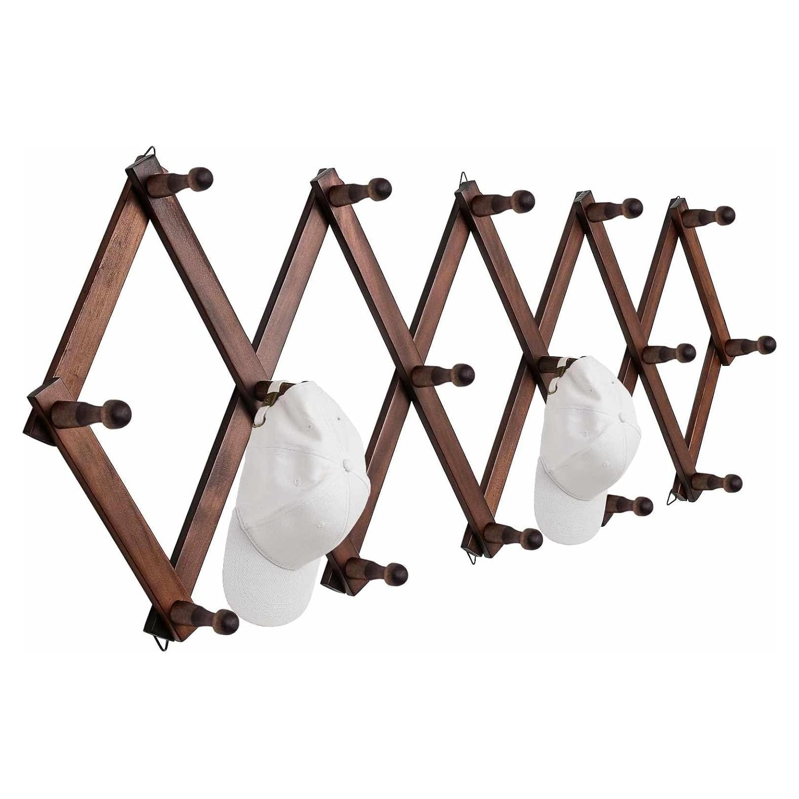 Perchero de Sombreros SCUNDA para Pared 16 Ganchos Madera