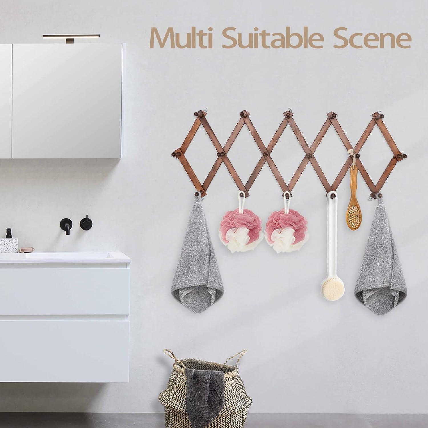 Perchero de Sombreros SCUNDA para Pared 16 Ganchos Madera